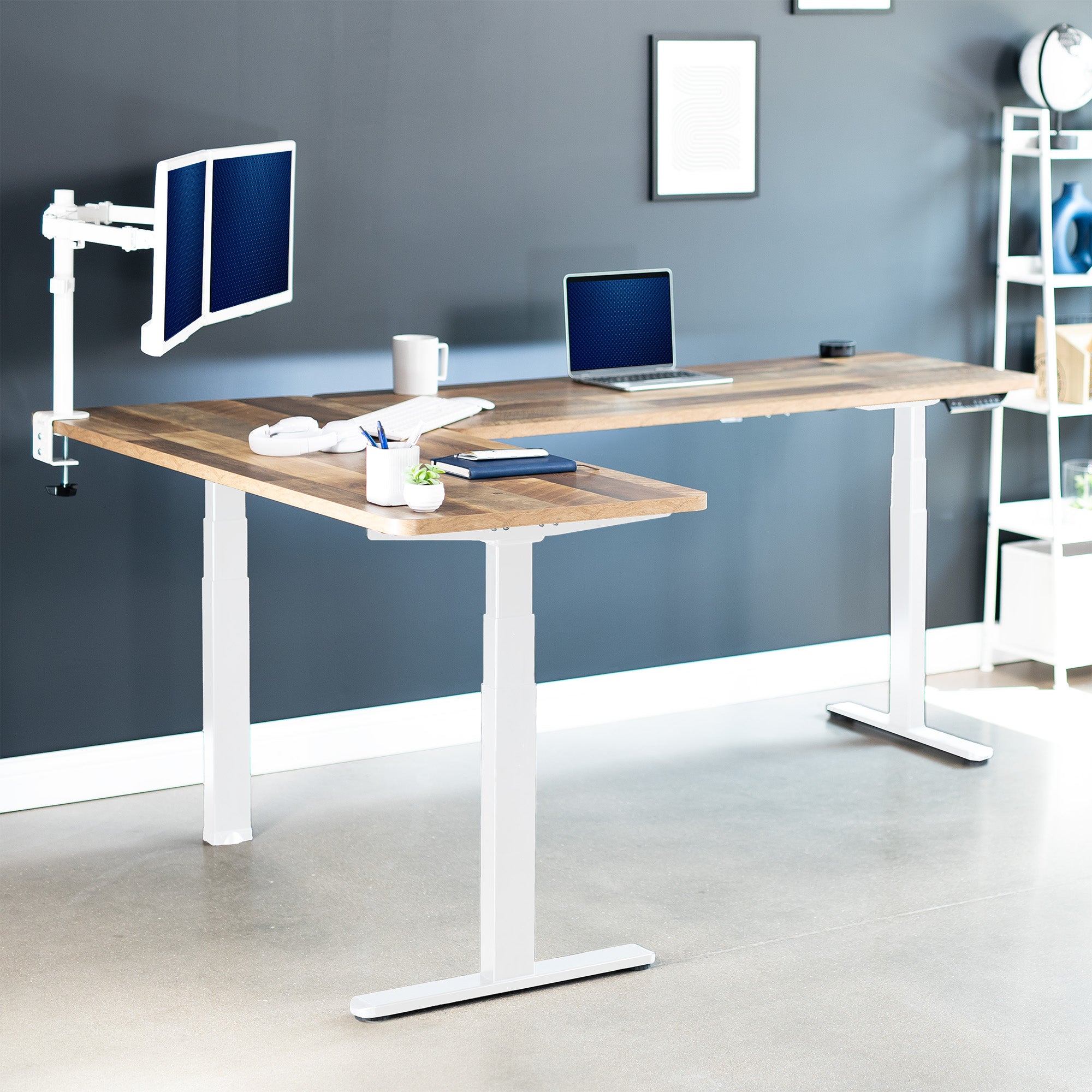 3E Series Triple Motor Electric Standing Desk - Adjustable Height Corner Workstation for Home & Office - Perfect for Ergonomic Workspaces, Gaming Setups & Small Spaces
