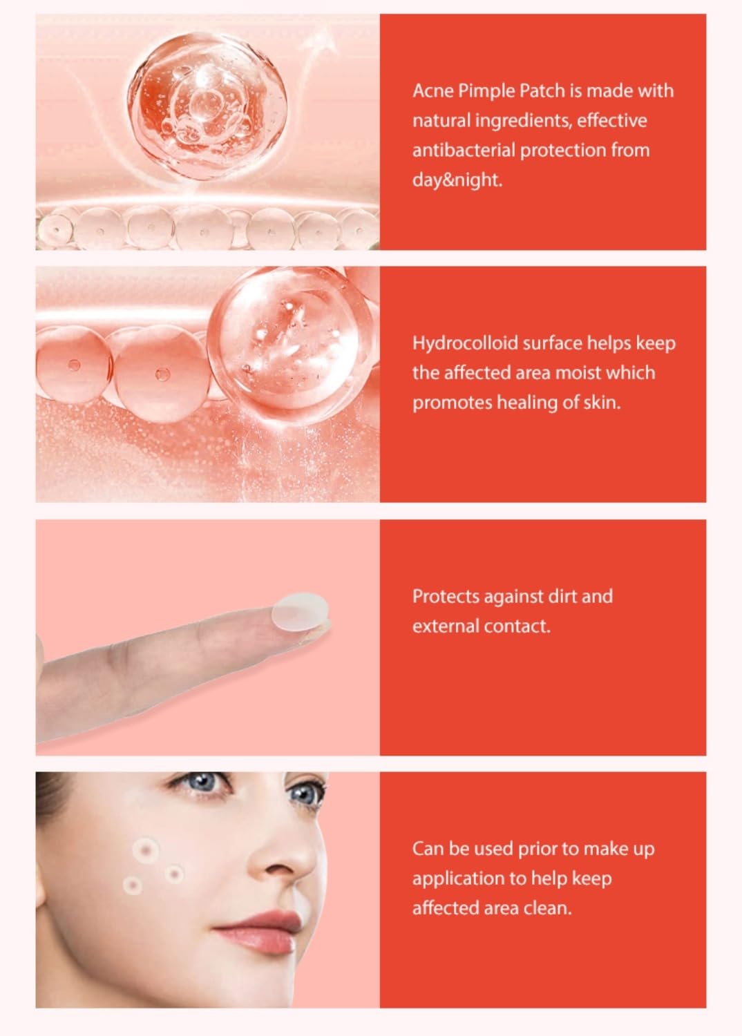 Maraly Hydrocolloid Pimple Patches 144 Count - Invisible Acne Spot Treatment for Face, Fast-Acting Blemish Cover for Clear Skin | Pack of 1 | Perfect for Overnight Use, Travel & Daily Skincare Routine