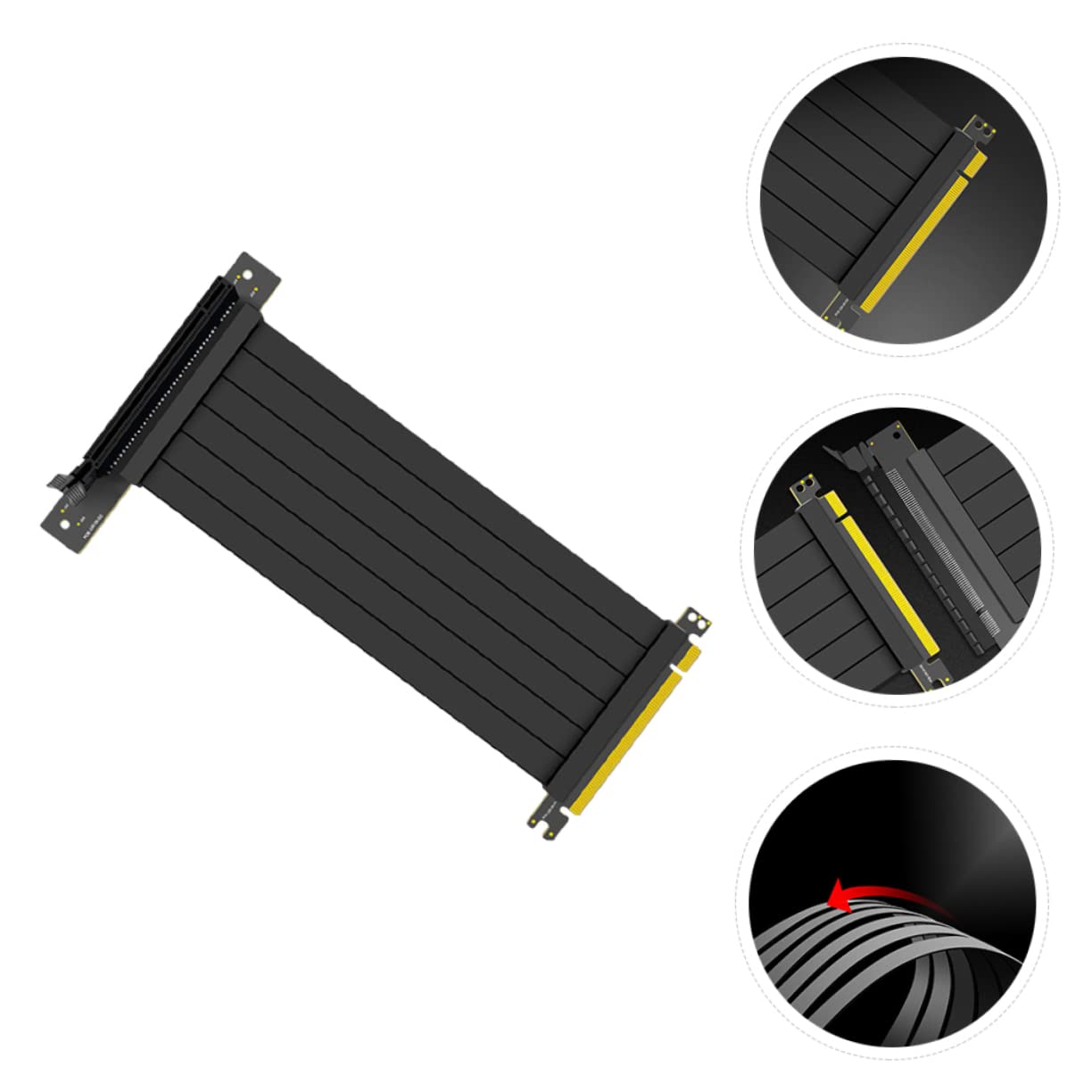 Jojofuny 6-Pack 90 Degree PCIe Riser Cable - 6-Piece GPU Extension Cord with Copper Core for Enhanced PC Performance | Ideal for Cryptocurrency Mining, Gaming Rigs, and Custom Computer Builds
