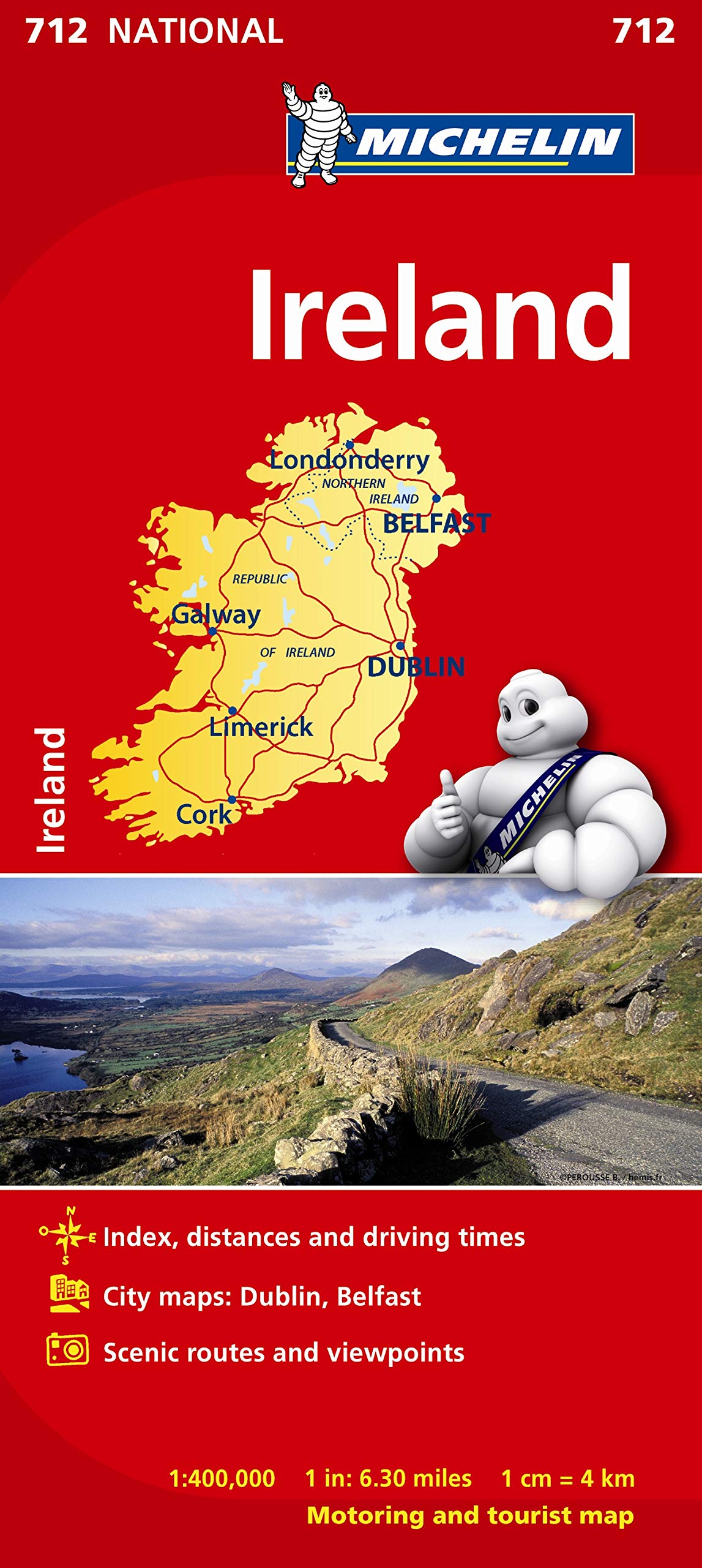 Michelin National Map 712 - Detailed Road Map of Ireland for Travel & Navigation | Perfect for Road Trips, Hiking & Adventure Planning