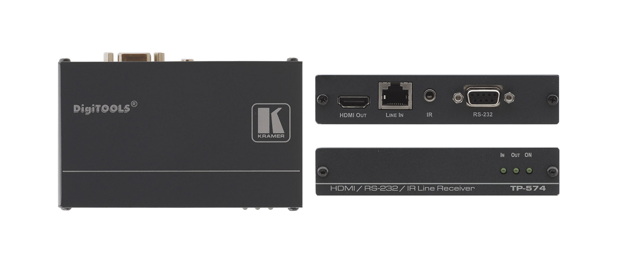 Kramer Electronics TP-574 HDMI HDCP 2.2 Receiver with RS-232 & IR Over PoC - Long Range 4K Video Distribution for Home Theater & Commercial AV Systems