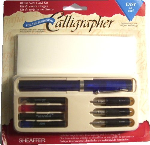Sheaffer Viewpoint Calligraphy Pen Set with 3 Nibs (Fine, Medium, Broad) - Includes Ink Cartridges (4 Colors), Instruction Guide & 6 Greeting Cards with Envelopes - Perfect for Calligraphy Beginners, Hand Lettering, Wedding Invitations & DIY Art Projects