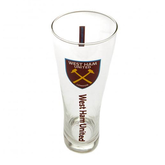 Official West Ham United Football Club 16oz Tall Beer Glass - Perfect for Match Days, Gifts & Home Bar Decor