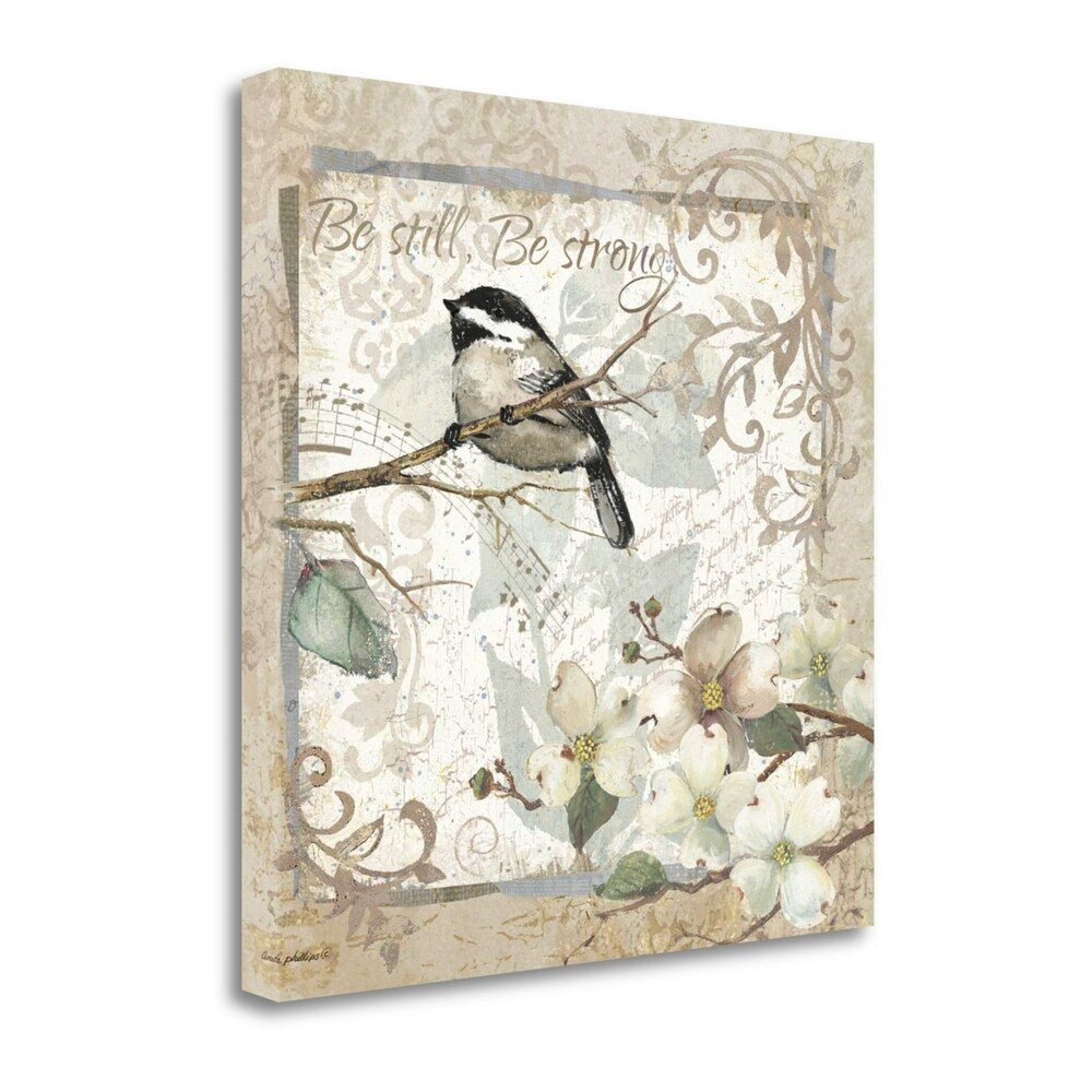 Be Still Be Strong Border by Anita Phillips - Giclee Art Print on Gallery Wrap Canvas - Inspirational Wall Decor for Home, Office & Meditation Spaces