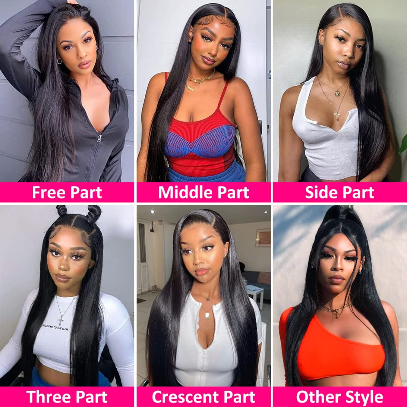 13x4 Glueless Straight Lace Front Wigs - 180% Density Brazilian Human Hair with Baby Hair & Pre-Plucked Hairline - 26 Inch Natural Black Women Wig for Daily Wear, Parties & Special Occasions