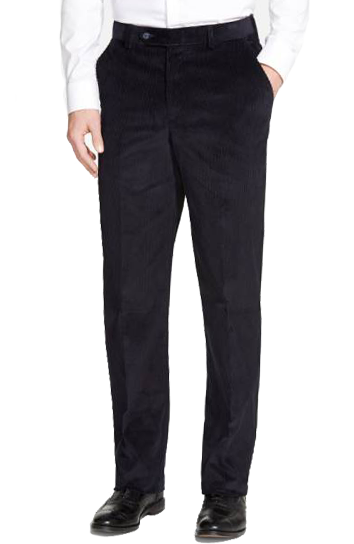 8 Wale Corduroy Pants for Men - Flat Front Regular Rise Casual Trousers for Work, Office & Everyday Wear