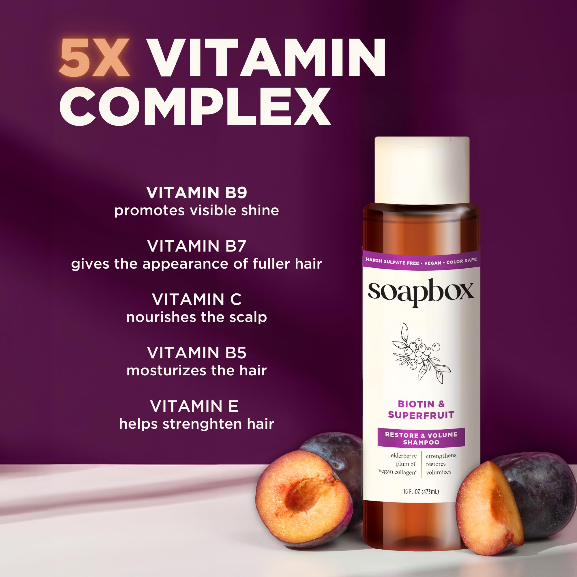 Biotin & Superfruit Shampoo and Conditioner Set - Vegan Collagen, Aloe & Shea Butter - Sulfate, Paraben & Silicone Free - Color Safe Hair Care - 1 Liter Each (Pack of 2) - For Dry, Damaged Hair & Scalp Nourishment - Perfect for Daily Use & Color-Treated Hair