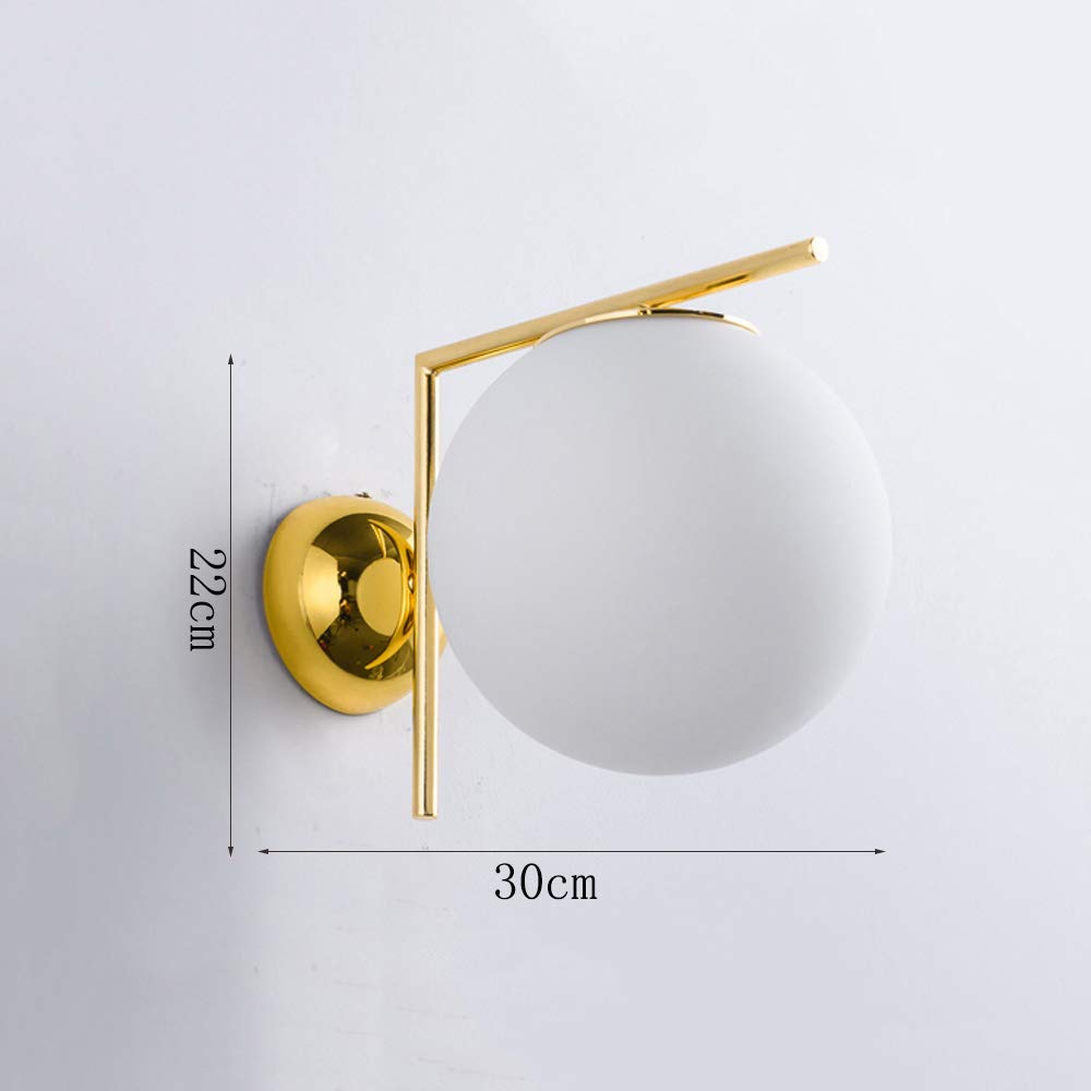 Modern Minimalist Wall Sconce - Circular Glass Wall Mounted Light for Bedroom, Living Room & Hallway | Postmodern Style Decorative Lighting for Home, Restaurant & Study Background
