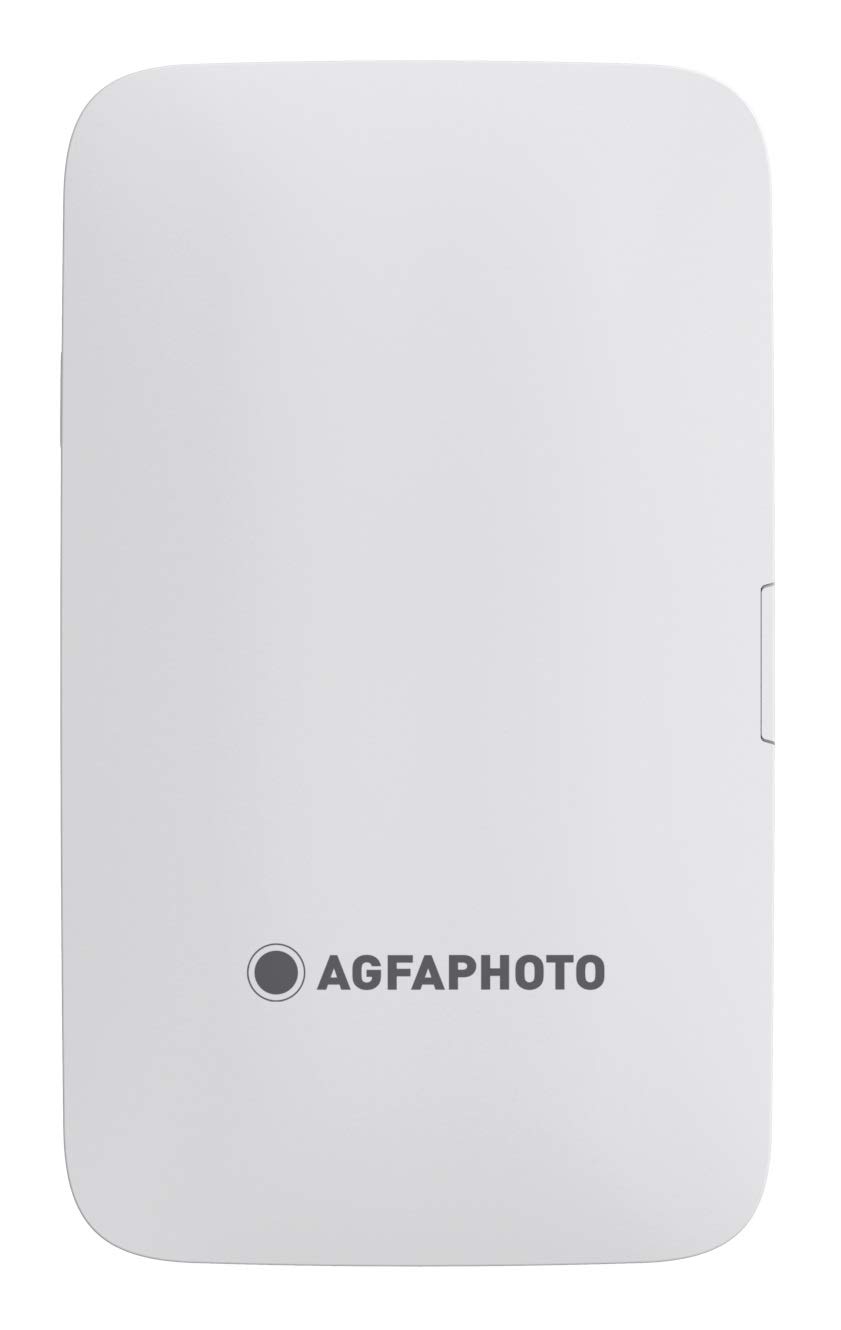 AgfaPhoto Realipix Mini P Bluetooth Photo Printer - 2.1 x 3.4 Inch Portable Thermal Sublimation Printer with 4Pass Technology (White, AMP23-WH) - Perfect for Instant Prints, Travel Memories & DIY Scrapbooking