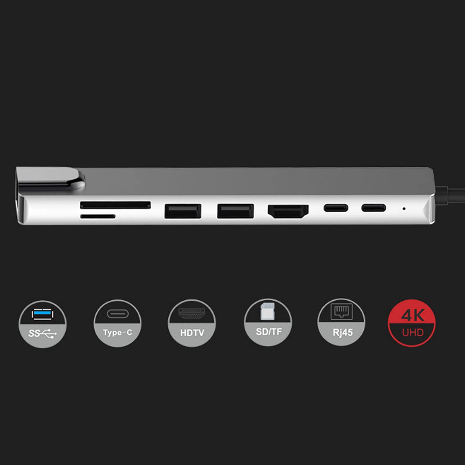 Bediffer USB C to Ethernet Adapter with USB 3.0 Hub - Grey - Compatible with MacBook Pro & Laptops - Perfect for Office Work, Gaming & Online Meetings