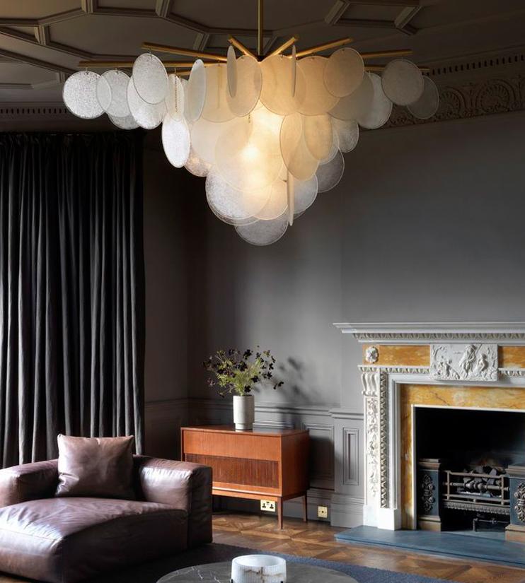 Modern LED Round Leaves Pendant Light - Stylish Ceiling Fixture for Living Room, Bedroom, and Dining Room Decor