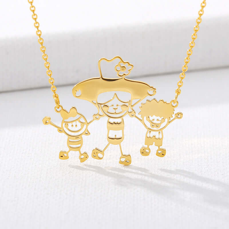 Personalized Hand-Painted Kids Name Necklace - Custom Children's Art Jewelry Gift for Birthdays & Special Occasions | XL893