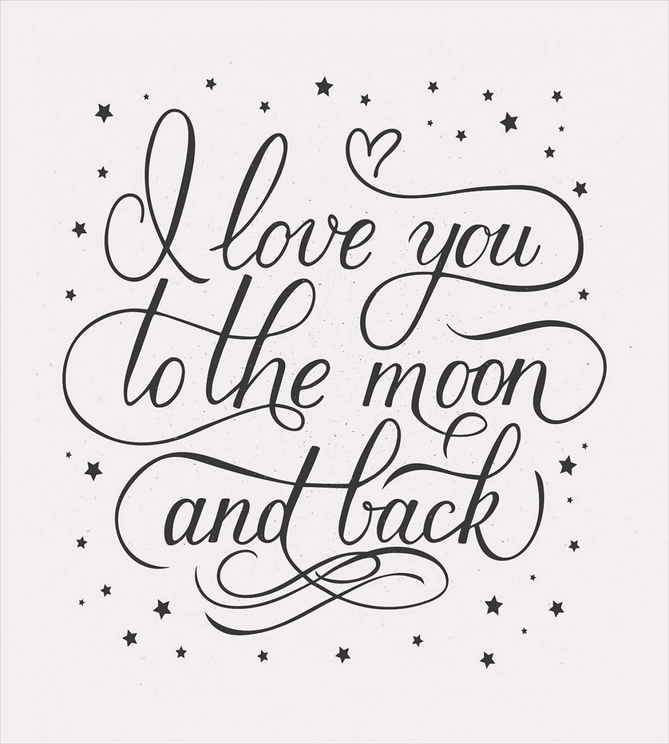 I Love You to The Moon and Back Duvet Cover Set - 2 Pack King Size with 4 Pillowcases | Curlicue Style Romantic Bedding | Pearl & Charcoal Grey | Perfect for Couples, Anniversary Gifts & Cozy Bedroom Decor