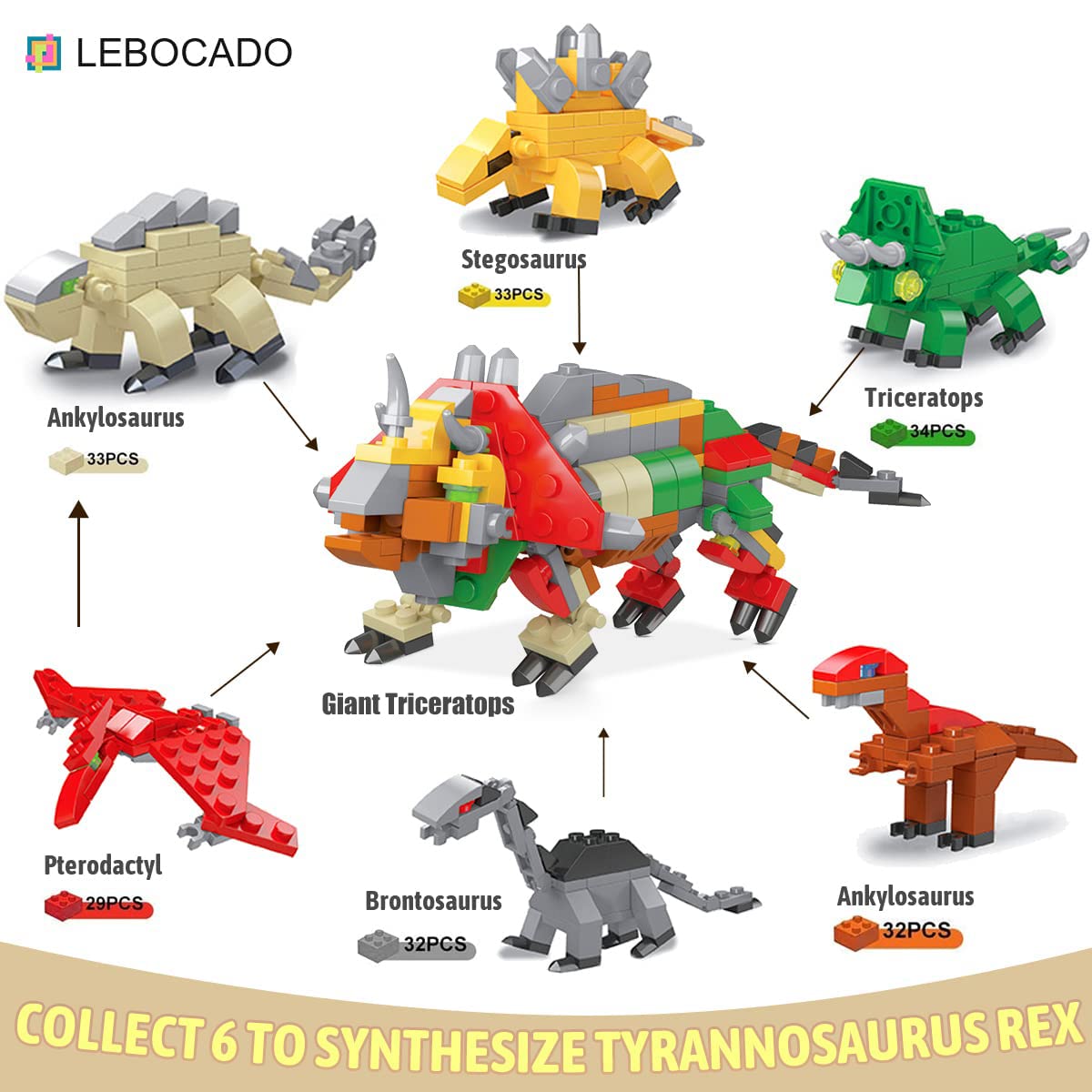 12 Pack Mini Dinosaur Building Block Sets - 6 in 1 STEM Educational Toys for Kids, Creative Construction Eggs with Party Favors for Birthday Goodie Bags | Perfect for Classroom Rewards, STEM Learning Activities & Birthday Party Gifts