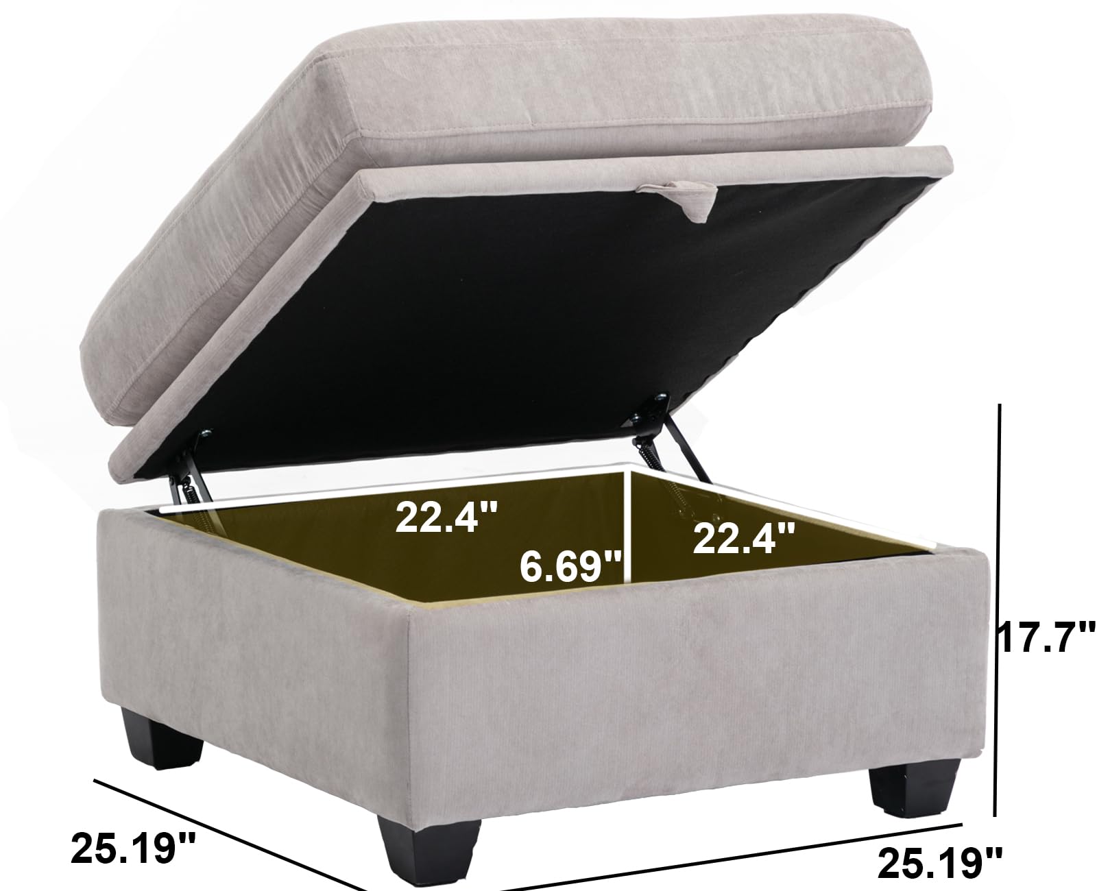 asunflower Square Storage Ottoman - 25.19