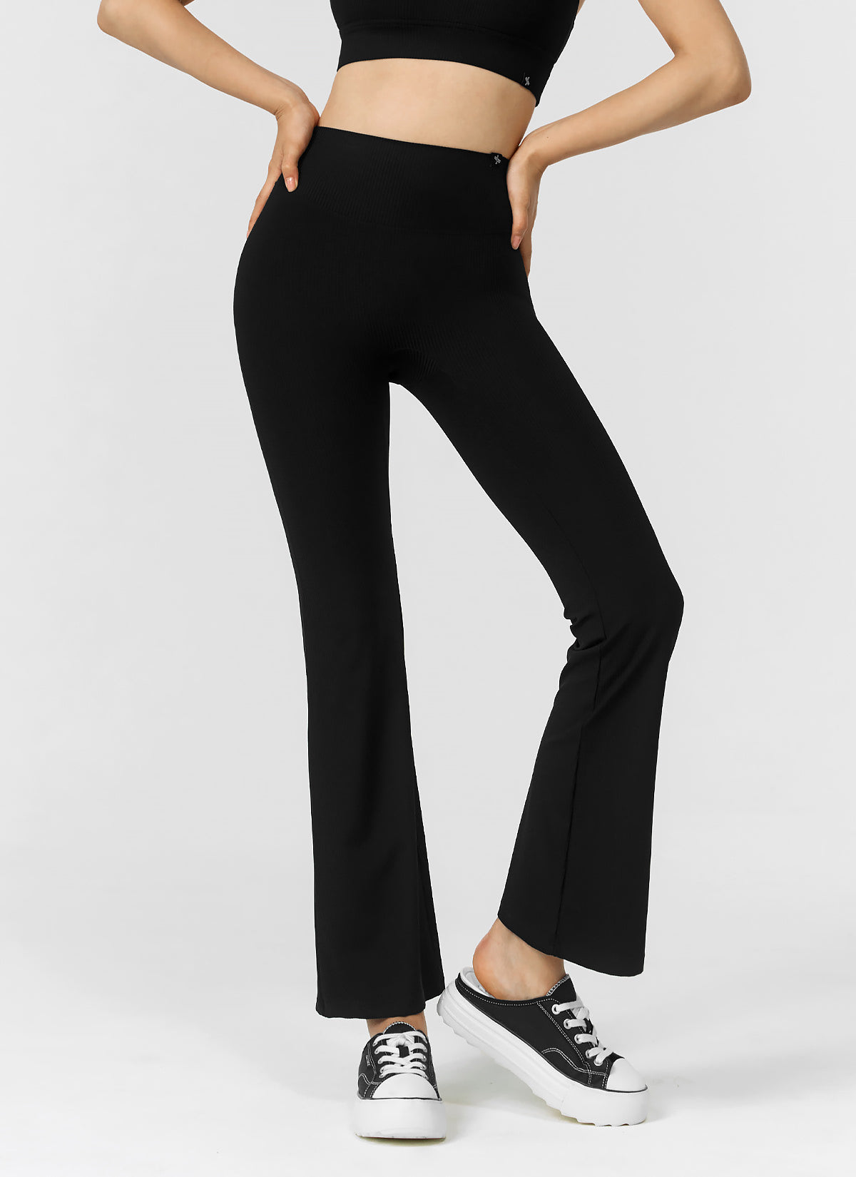 Comfortable Stretch Ribbed Bootcut Pants for Women - Flattering Fit for Work, Casual & Night Out