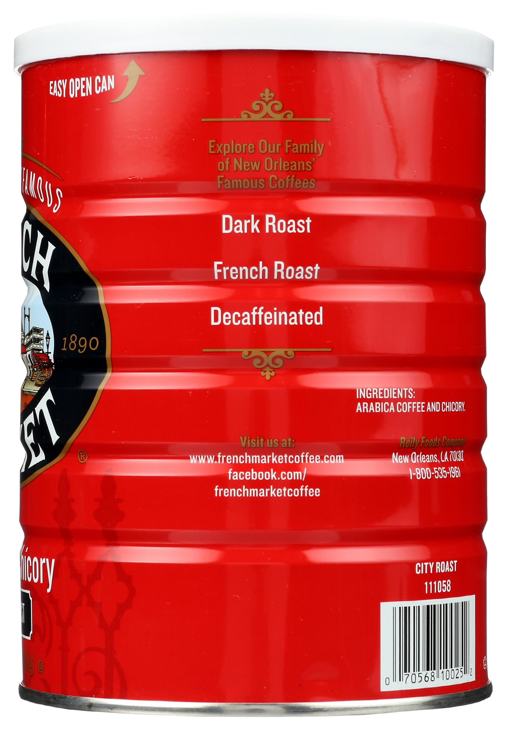 Premium French Market Coffee & Chicory Dark Roast Ground Coffee - 12oz Can (Pack of 1) | Rich New Orleans-Style Blend for Morning Brew, Afternoon Pick-Me-Up & Cozy Evenings