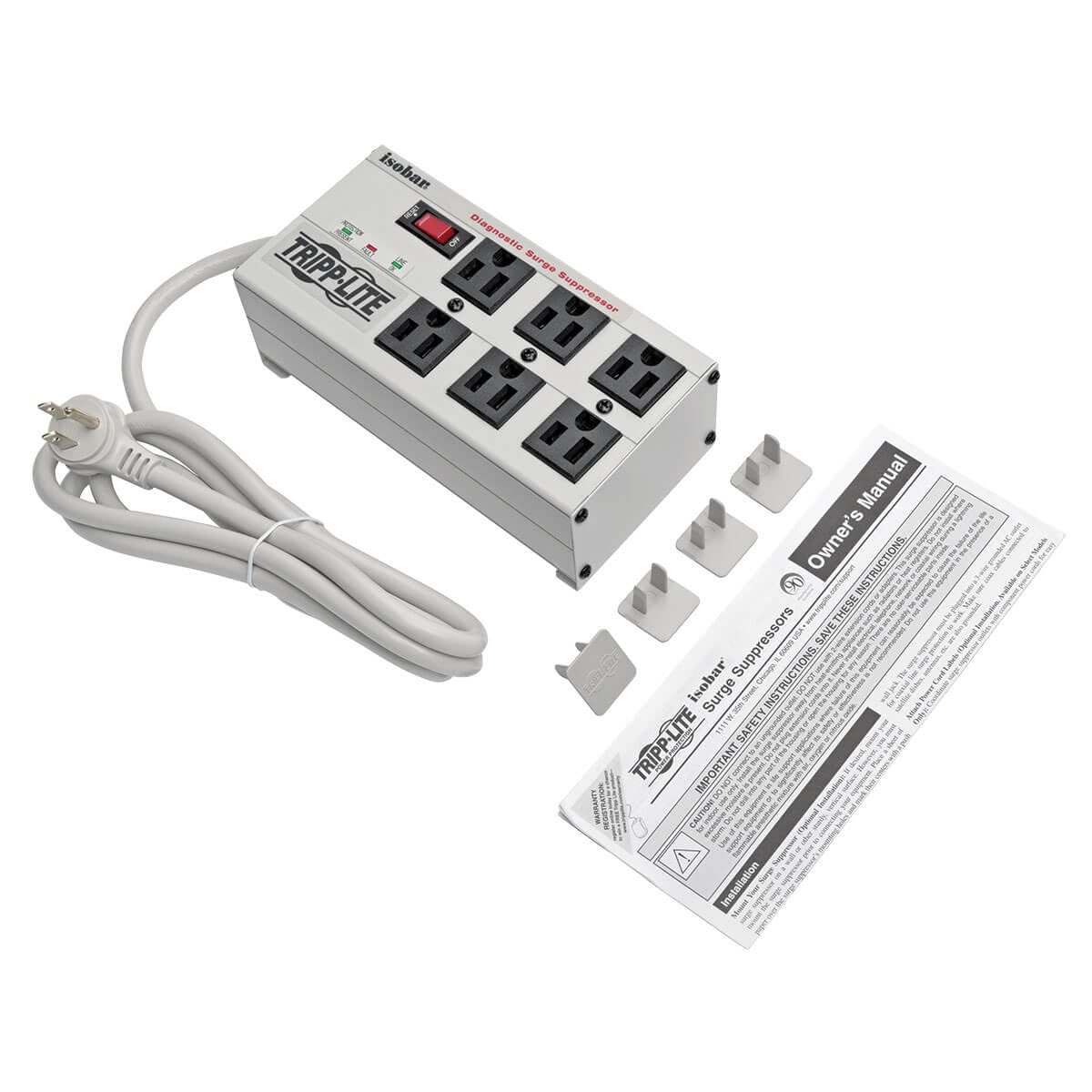 Tripp Lite Isobar 6-Outlet Surge Protector Power Strip with 6ft Cord & Right Angle Plug - $50,000 Insurance (ISOBAR6) - Ideal for Home Office, Gaming Setup & Electronics Protection