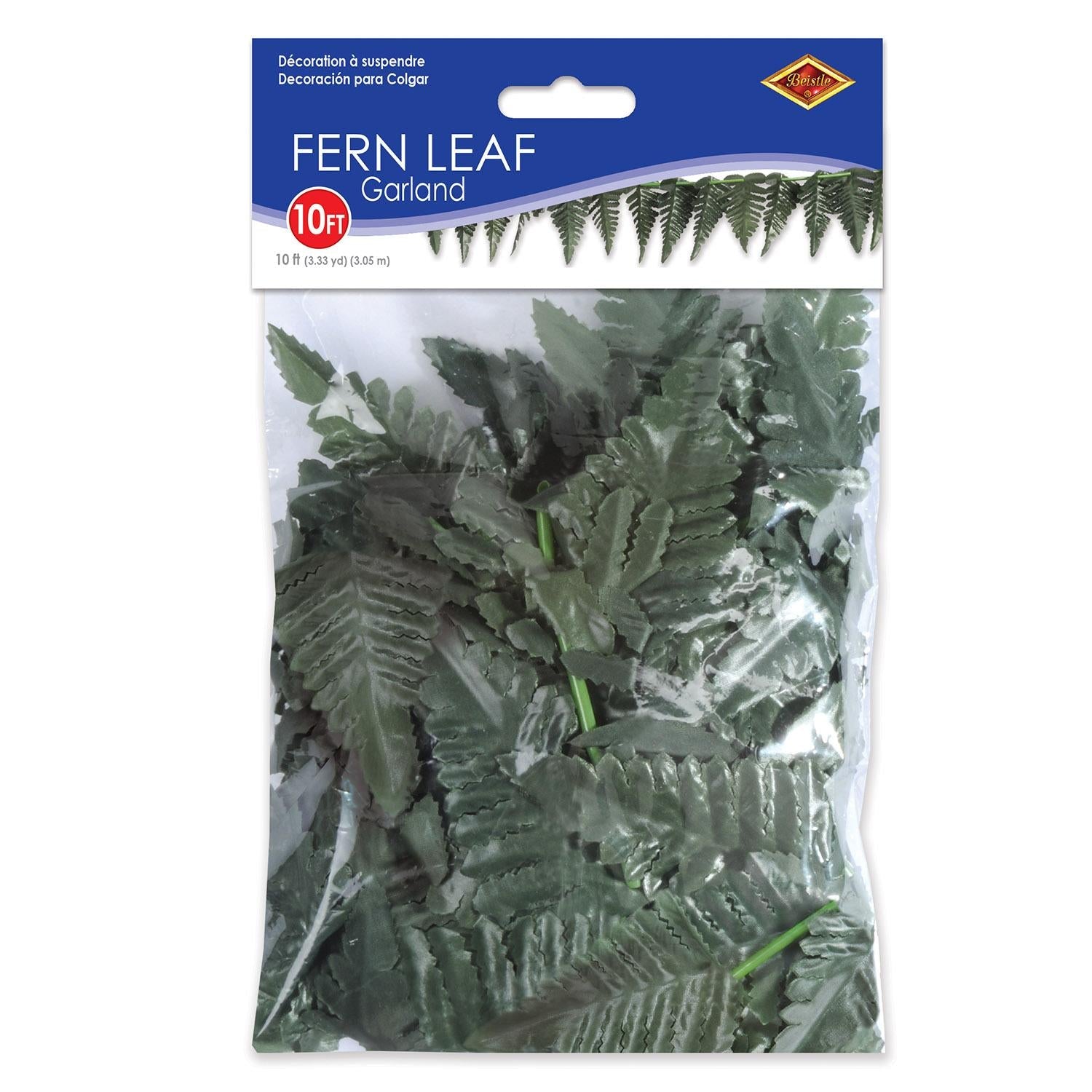 12 Pack Beistle Fern Leaf Party Garland - Tropical Greenery Decor for Birthday, Wedding, Baby Shower & Home Decoration