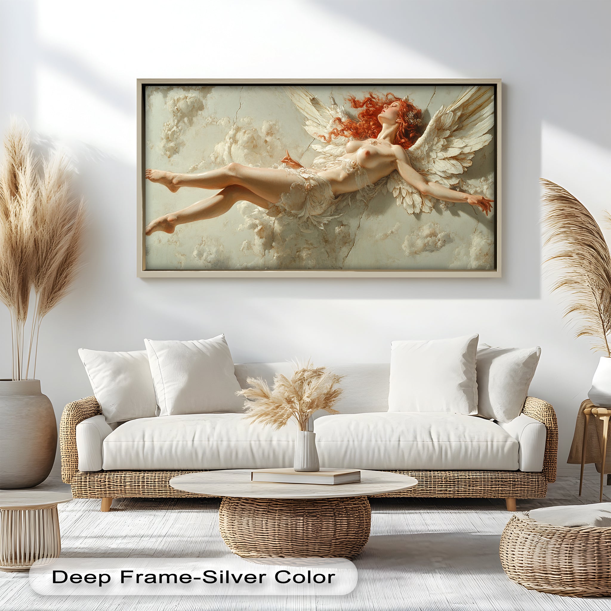 Ascension of the Flame - Mythological Angel Oil Painting Wall Art for Home Decor, Living Room, Bedroom & Office