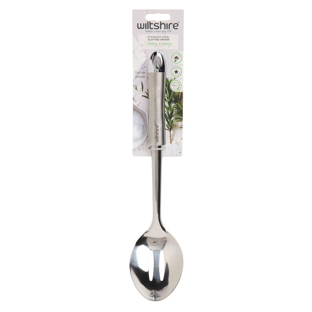 Premium Stainless Steel Slotted Spoon - Heavy Duty Commercial Kitchen Tool for Cooking, Frying, Serving - Ideal for Restaurants, Catering & Home Use