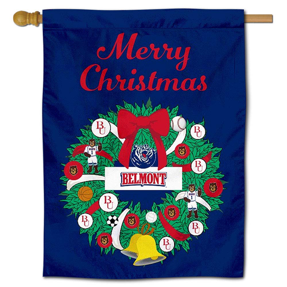 Belmont Bruins Happy Holidays Christmas Banner Flag - Perfect for Home Decor, Parties & School Events