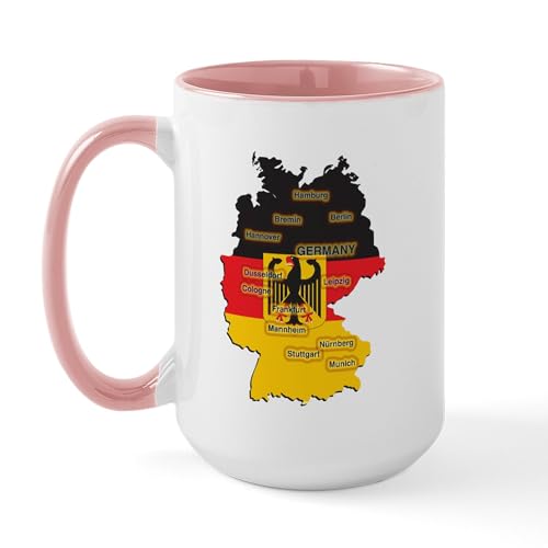 White/Pink Inside - Germany Map Large Mug