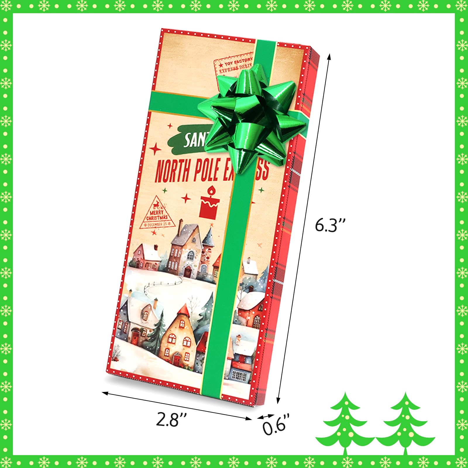 Vintage Christmas Gift Card Holders 24-Pack with Bows - Holiday Party Favors for Cash Gifts