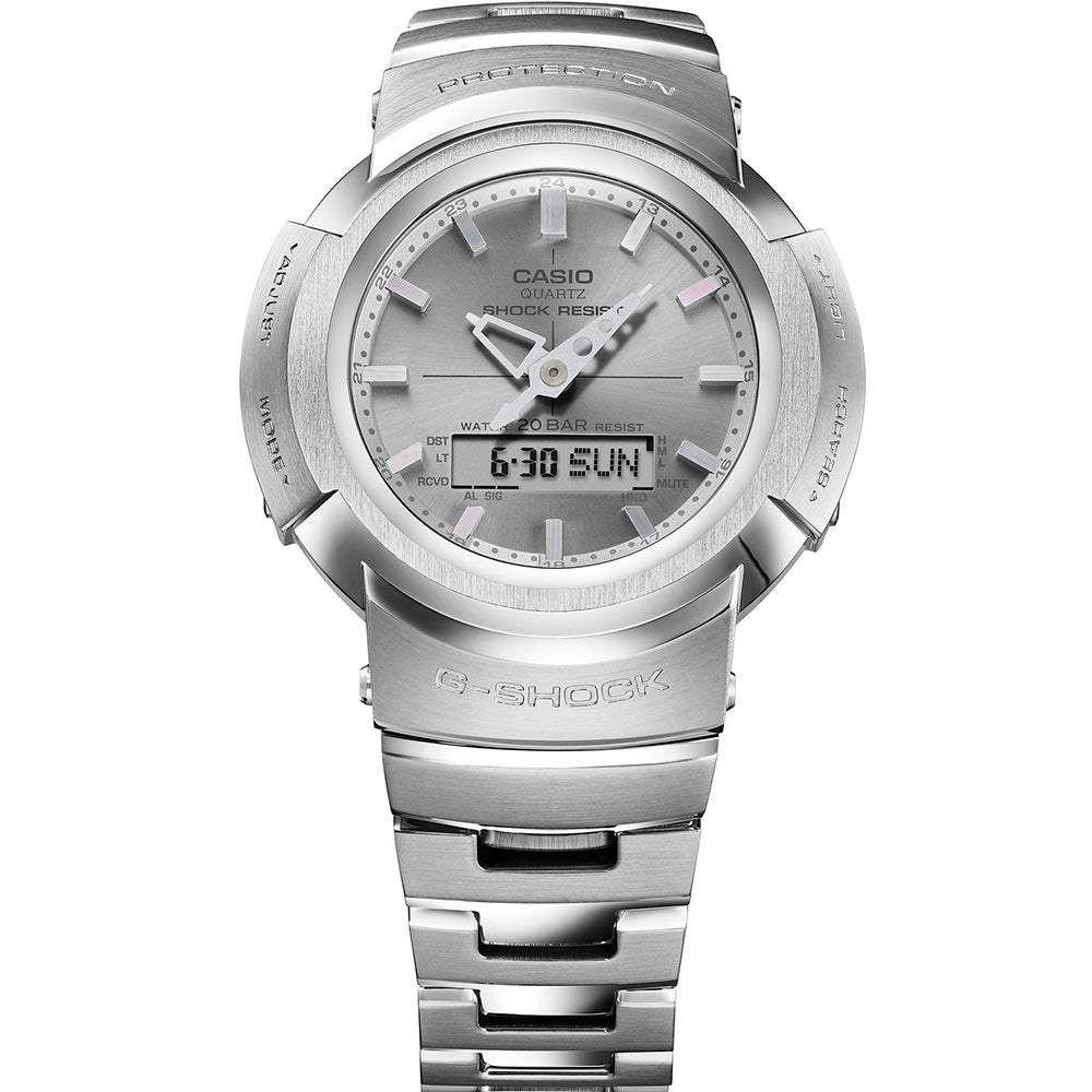 Casio G-Shock Full Metal AWM500D-1A8 Solar-Powered Shock-Resistant Watch for Men - Outdoor Sports, Hiking & Everyday Wear