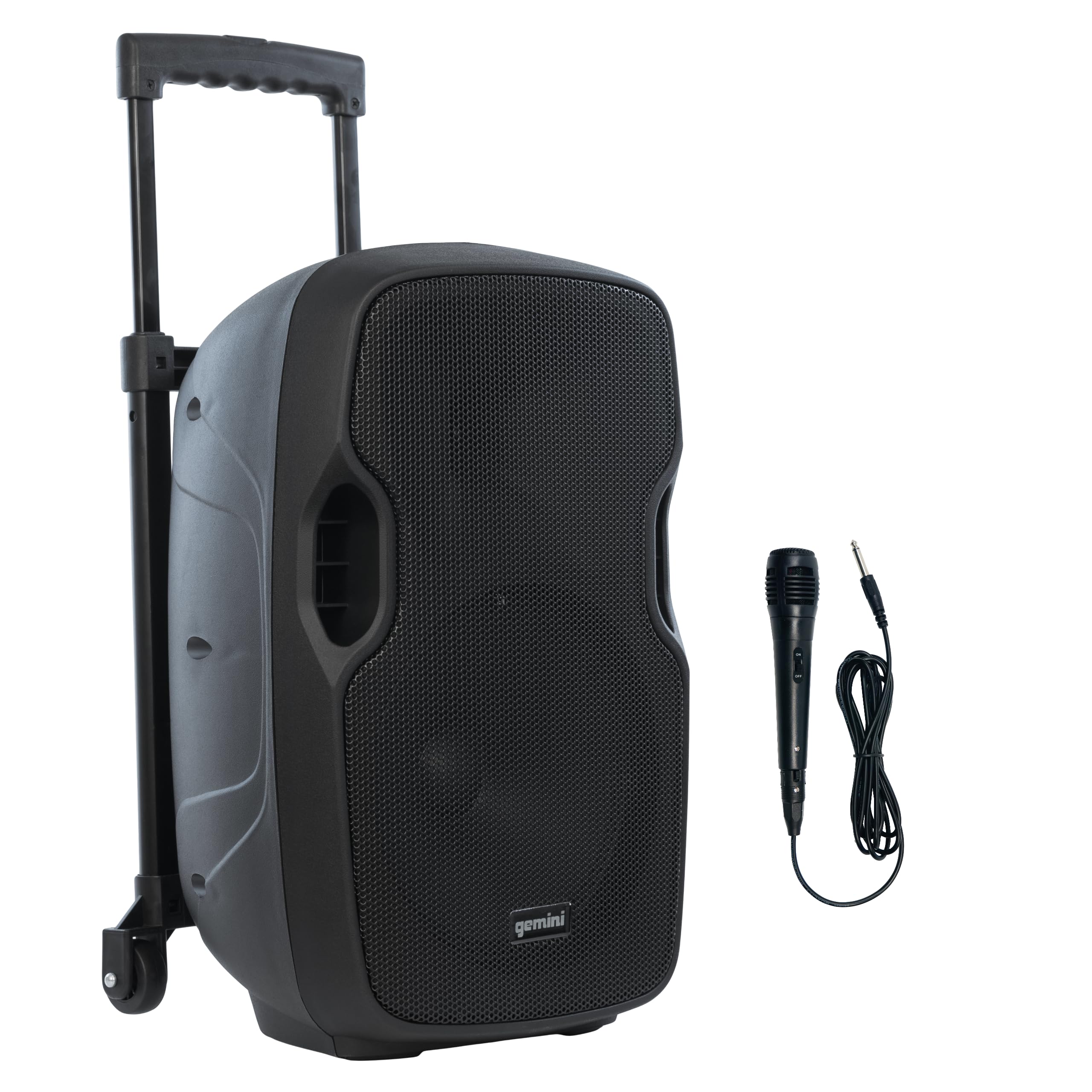 Gemini 10” 1000W Portable Bluetooth Speaker with Trolley Handle - Wireless Battery-Powered PA System with Mic/Guitar Inputs & Echo Effect for Outdoor Events, Parties, DJ Gigs, Street Performances & Music Classes | Perfect for Live Performances, Karaoke Nights & Mobile Sound Solutions