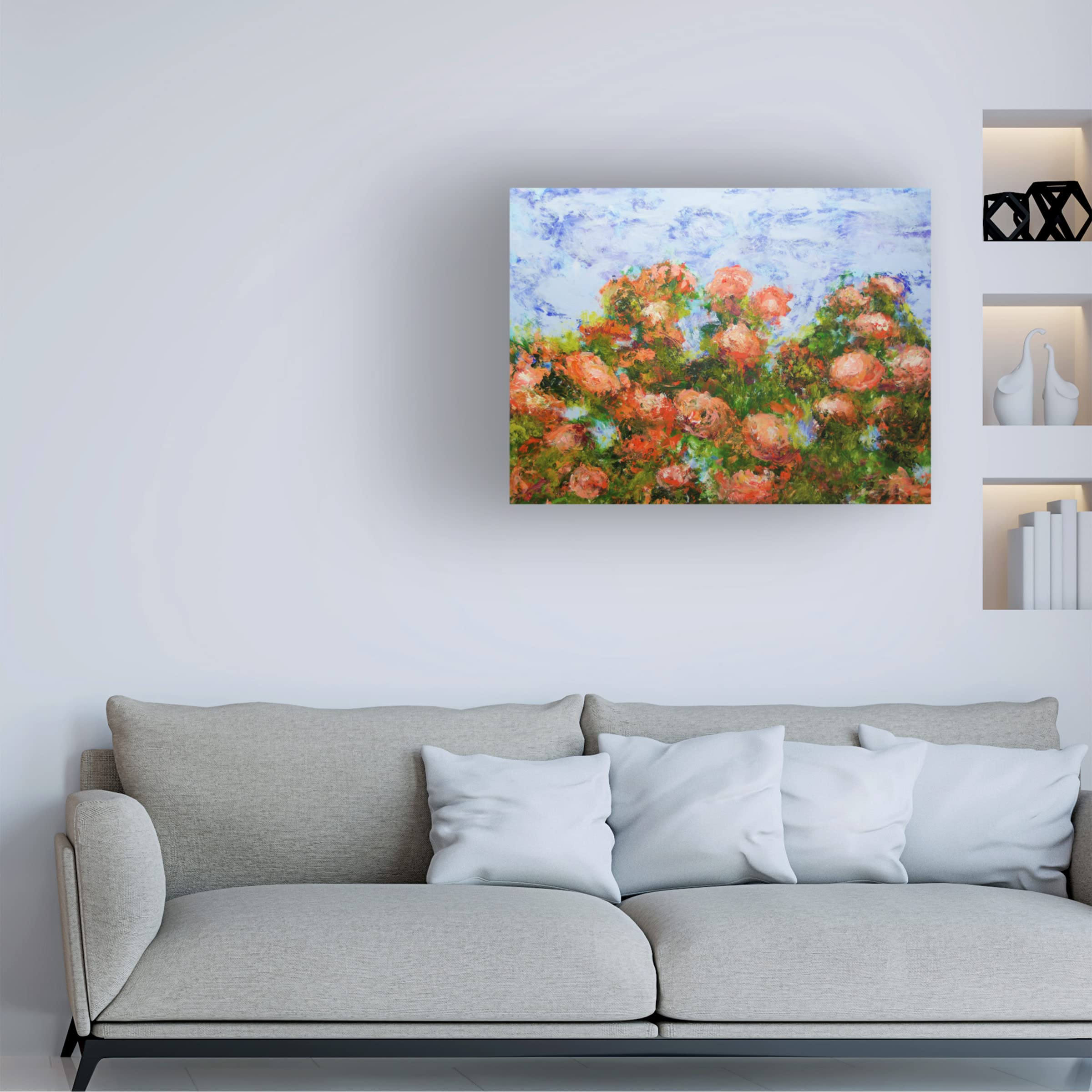 Trademark Fine Art 'Red Ribbon Roses' Canvas Wall Art by Allan Friedlander - Elegant Floral Painting for Living Room, Bedroom & Office Decor