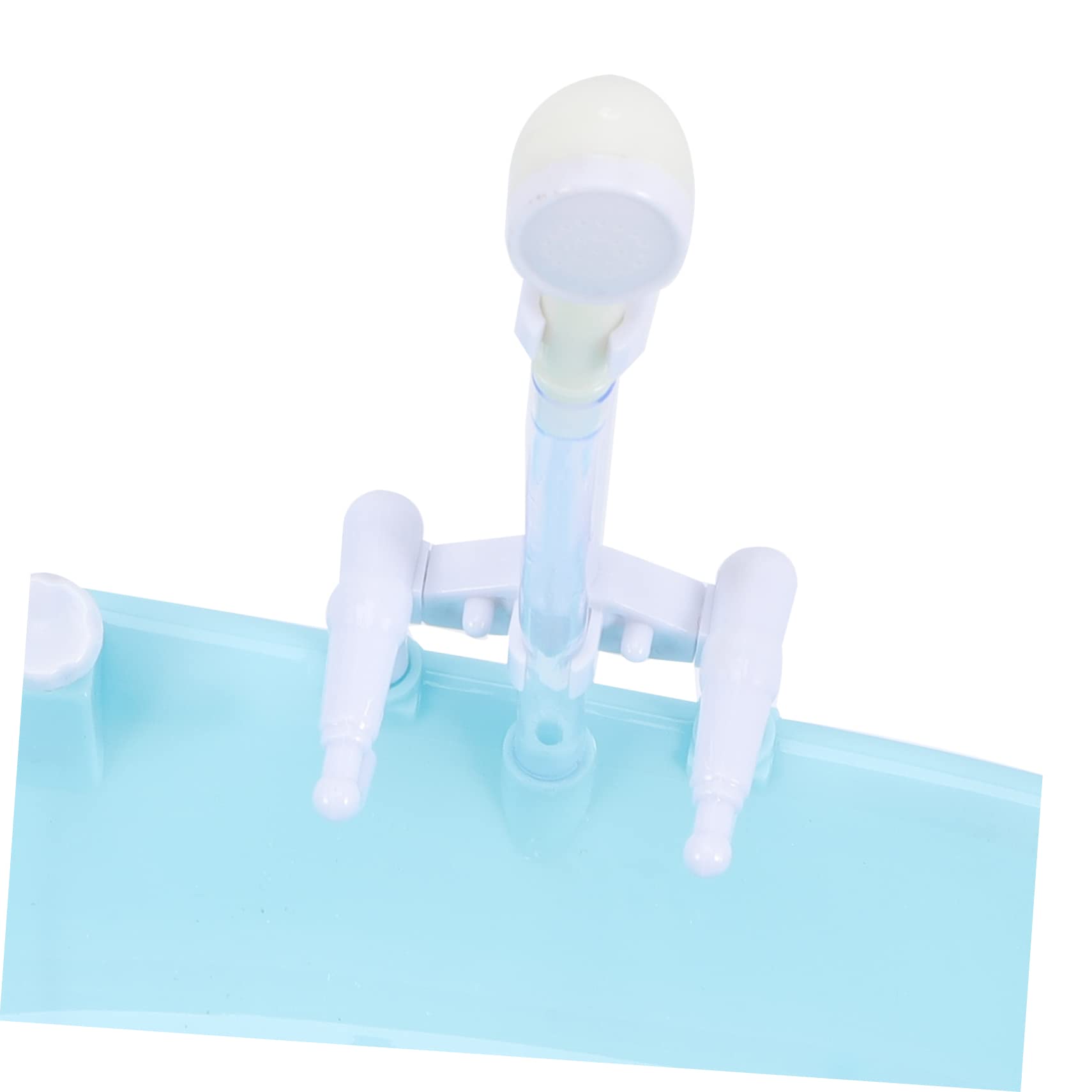 FAVOMOTO 4-Piece Mini Bathtub Toy Set - Sky Blue Plastic Bathing Doll Accessories for Kids, Baby Shower & Bath Time Fun - Perfect for Pretend Play and Bathroom Decor