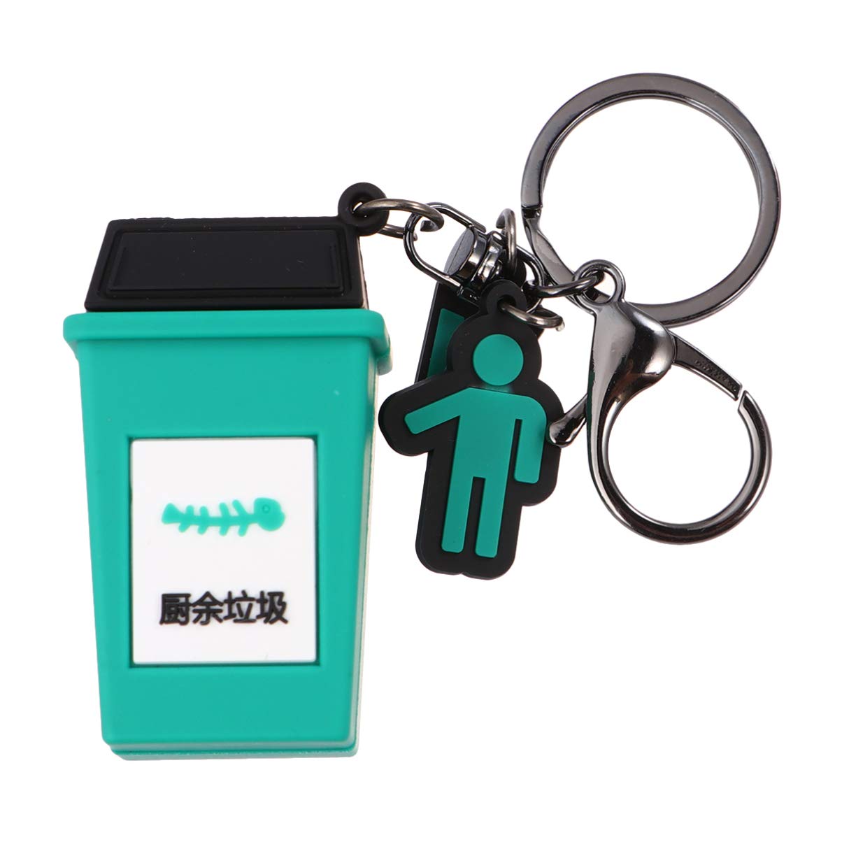 NUOBESTY Mini Trash Can Keychain - Eco-Friendly Recycle Bin Keyring for Adults, Fun Novelty Garbage Classification Key Holder - Perfect for Home, Office, Car Keys & Waste Sorting Awareness