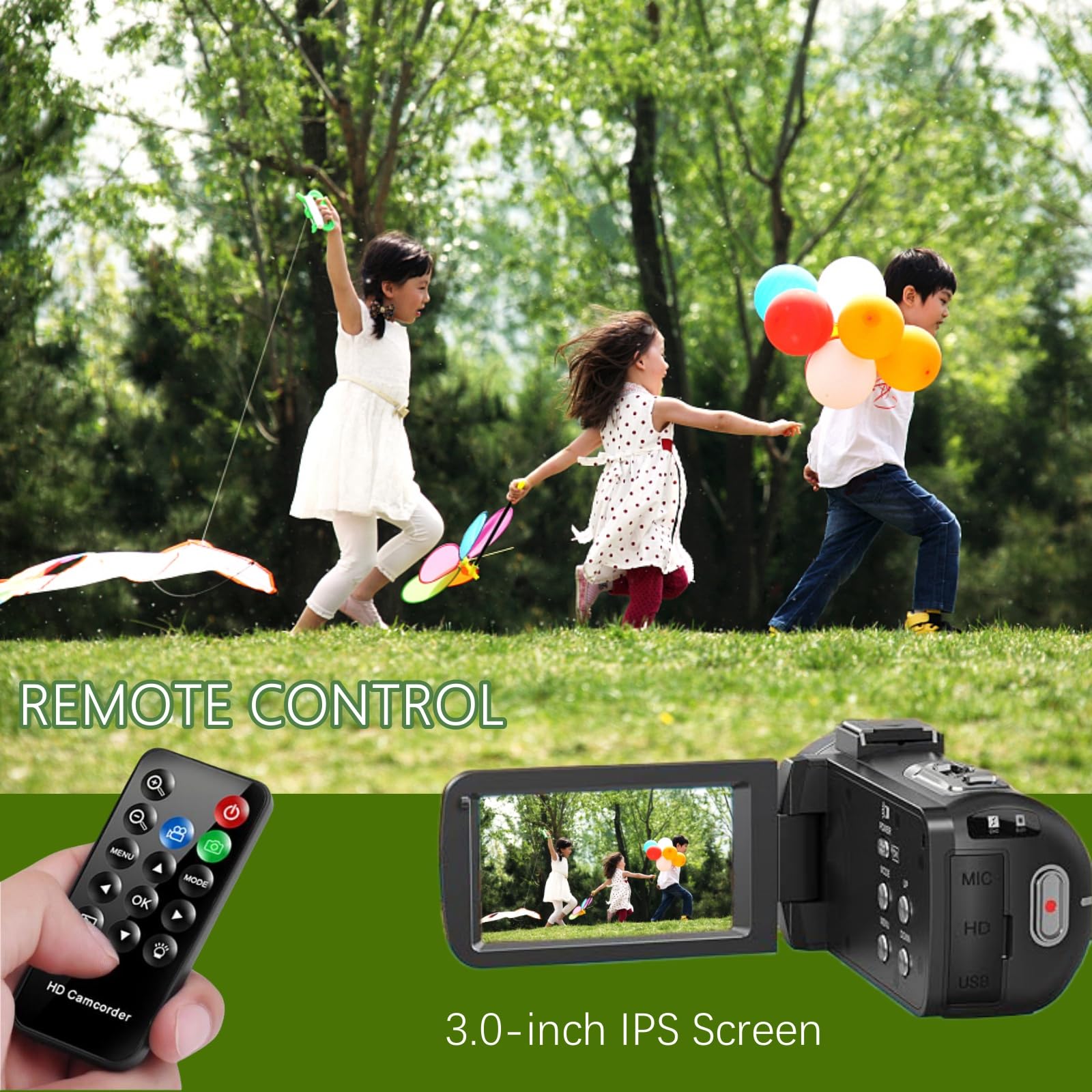 4K Video Camera Camcorder 48MP 30FPS with 18X Digital Zoom - YouTube Vlogging Camera with IR Night Vision, 3.0