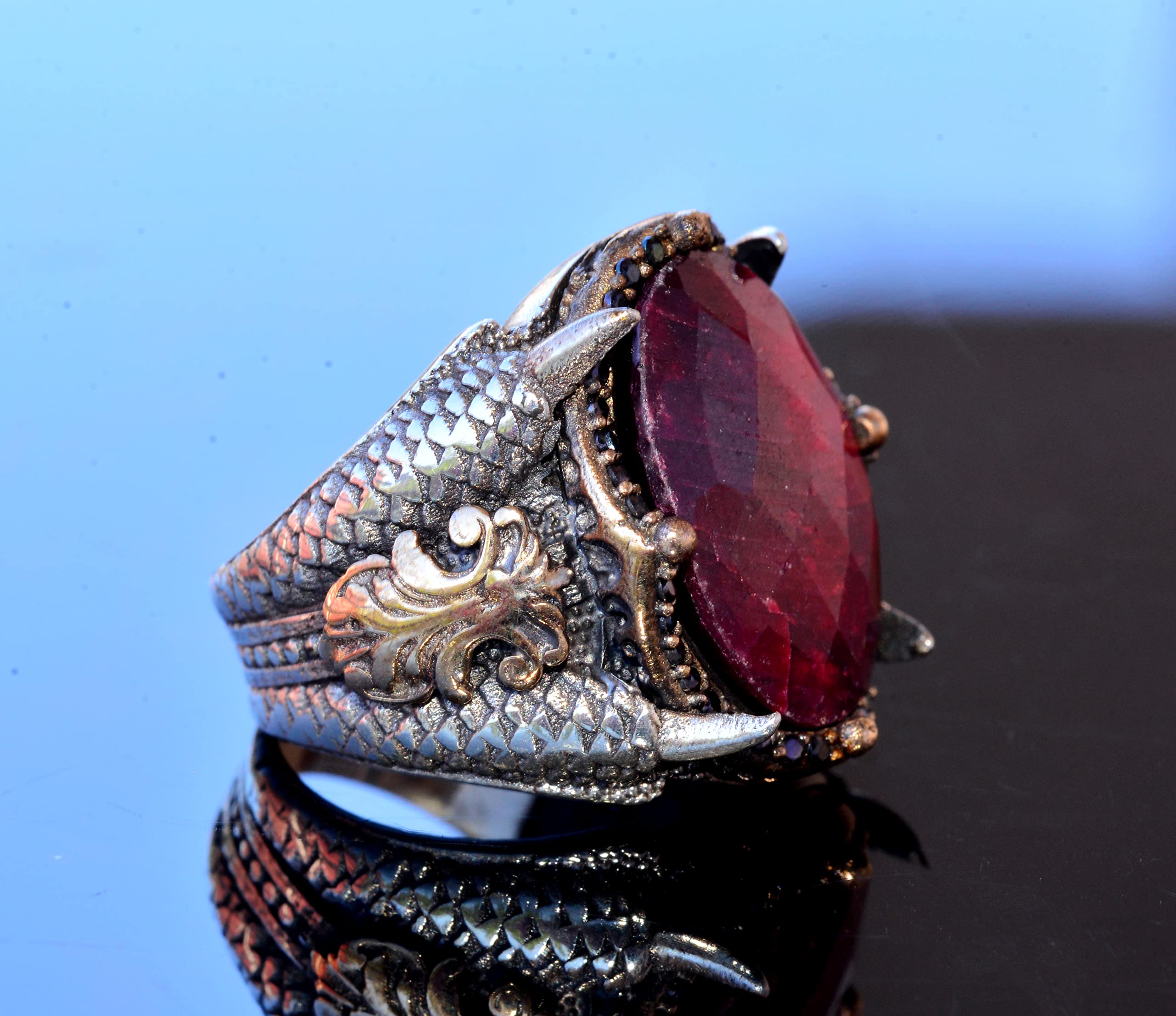16.80 Carat Genuine Ruby Natural Gemstone Claw Ring for Women - Perfect for Engagement, Anniversary & Special Occasion Jewelry Gifts