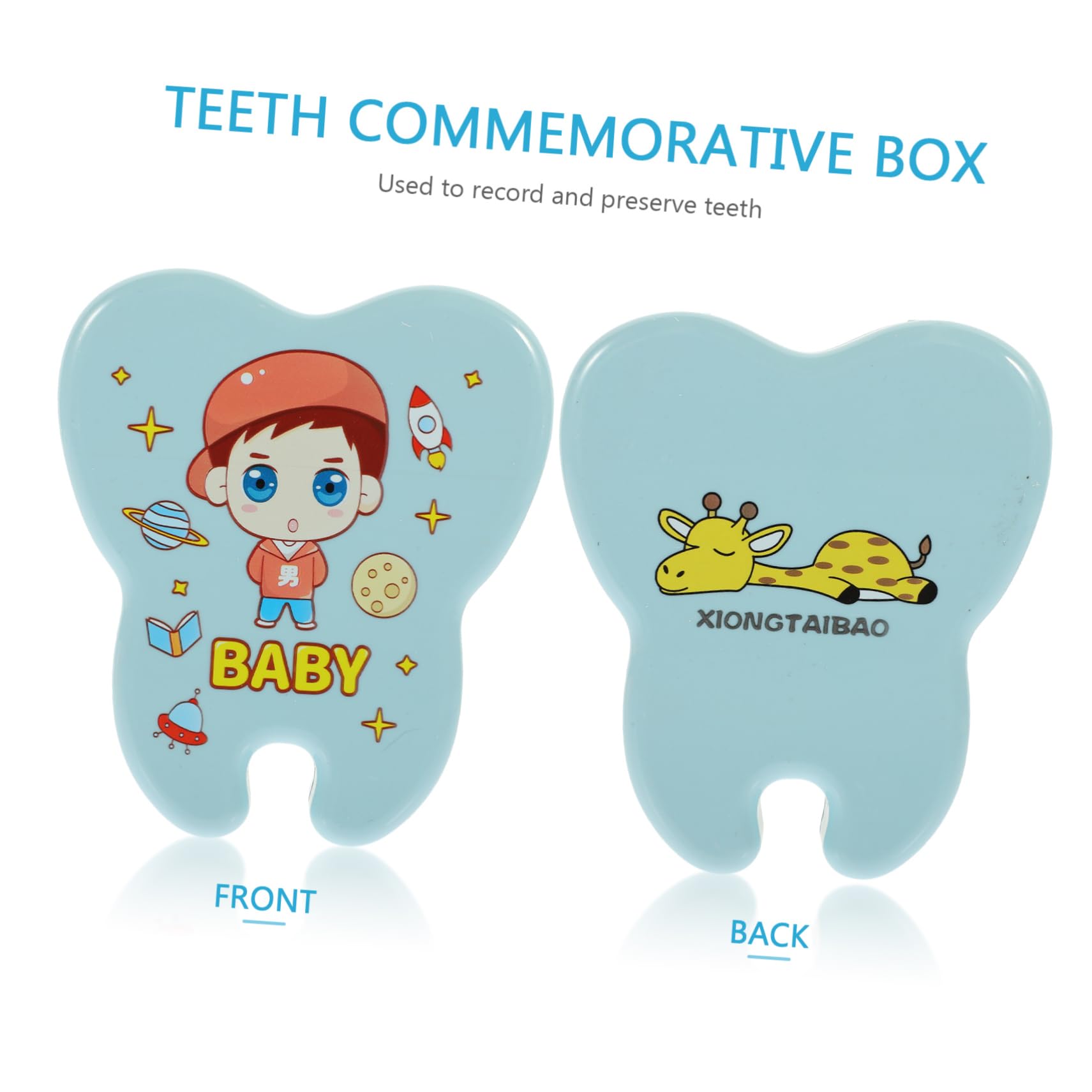 VICASKY 4-Piece Plastic Tooth Storage Box - Lost Teeth Holder for Kids, Baby Tooth Fairy Keepsake Organizer - Perfect for Baby Showers, First Tooth Milestones & Travel Diaper Bags (Blue)