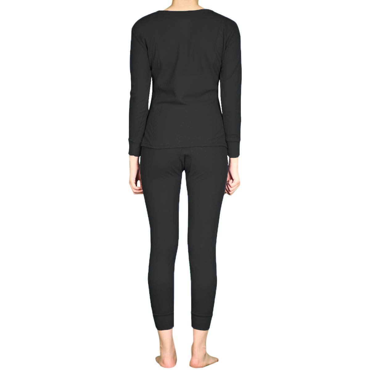 LAVRA Women's Thermal Underwear Set - 100% Cotton Waffle Knit Long John Top & Pants for Winter Warmth | Cozy Sleepwear, Cold Weather Base Layer & Lounge Wear for Indoor/Outdoor Activities