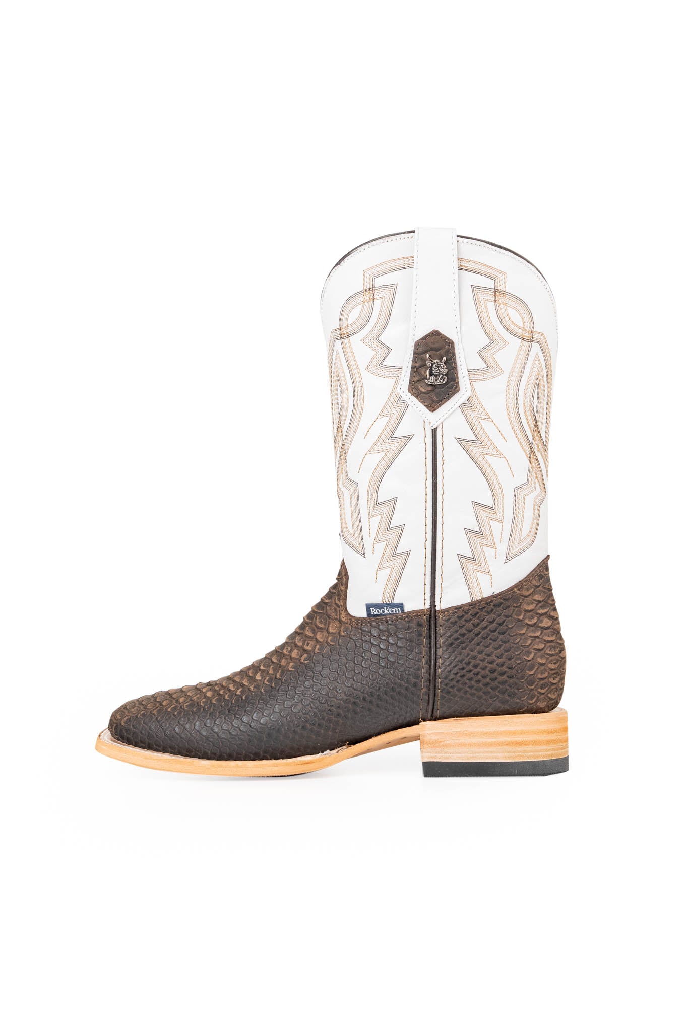 Renegade Python Square Toe Cowboy Boots for Men - Western Style Leather Boots with Exotic Snake Skin Design - Perfect for Rodeo, Country Dancing & Outdoor Adventures