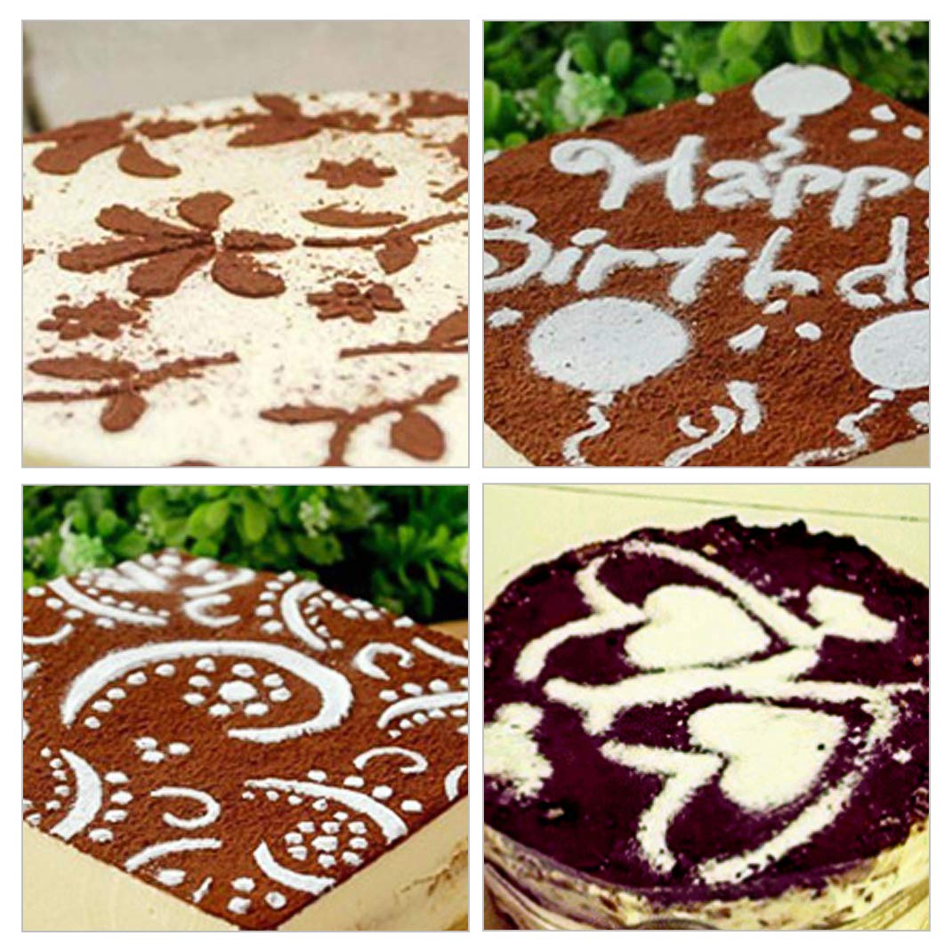 iSuperb 4-Piece Cake Decorating Stencil Set - Reusable Baking Templates for Cookies, Cupcakes & Wedding Cakes - Fondant Impression Tools for DIY Cake Decoration - Perfect for Birthday Parties, Weddings & Special Events