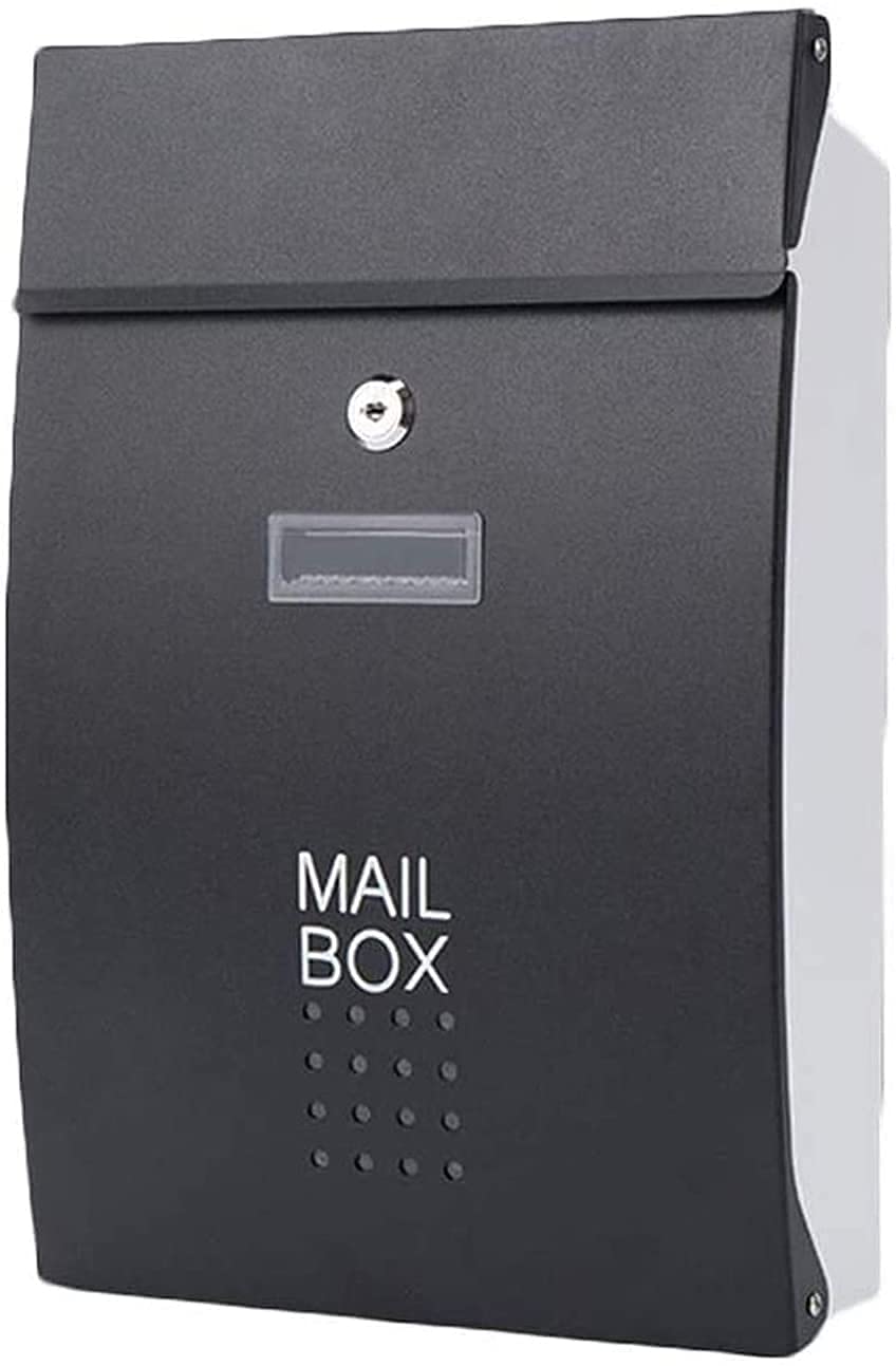 Secure Galvanized Metal Wall Mount Mailbox with Key Lock - Waterproof, Medium Size for Letters & Parcels - Ideal for Homes, Apartments & Offices