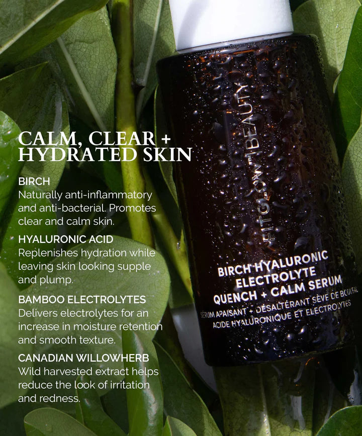 BIRCH HYALURONIC Electrolyte Quench + Calm Serum - Hydrating Face Serum with Hyaluronic Acid for Dry Skin - Perfect for Daily Skincare Routine & Nighttime Moisturizing