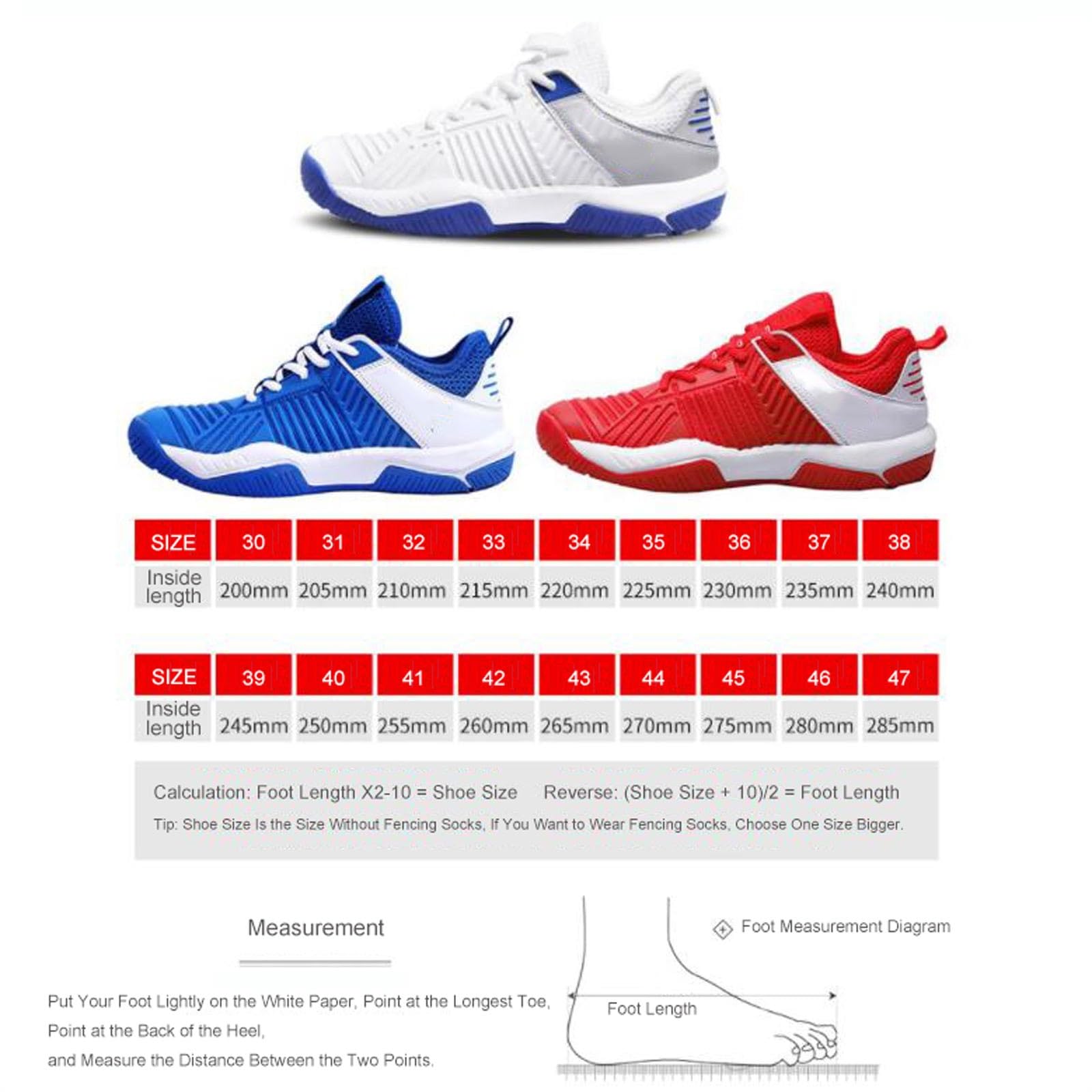 Professional Fencing Shoes for Men & Women - Non-Slip Training & Competition Footwear for Foil Fencing - Youth & Adult Sizes Available (Blue, Size 43) - Perfect for Tournaments, Practice & Sports Training