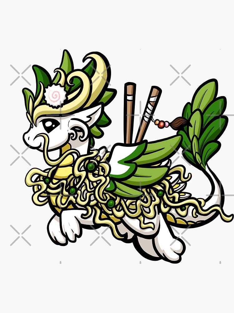 Dragon Ramen Noodle Sticker - Waterproof Vinyl Decals for Hydro Flask, Laptop, Skateboard - Perfect for Water Bottles, Tech Gear & DIY Projects - Great for Home, Office & School Use