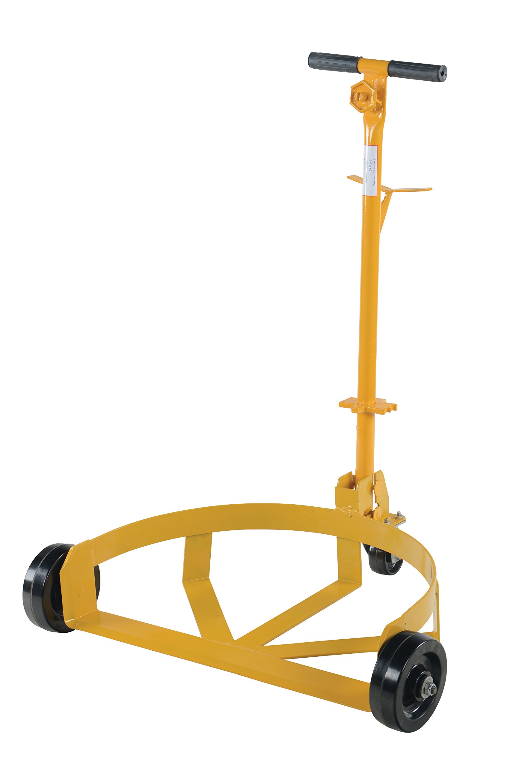 Vestil LO-DC-PH Low-Profile Steel Drum Caddy with Bung Wrench Handle & Phenolic Wheels - 37.6