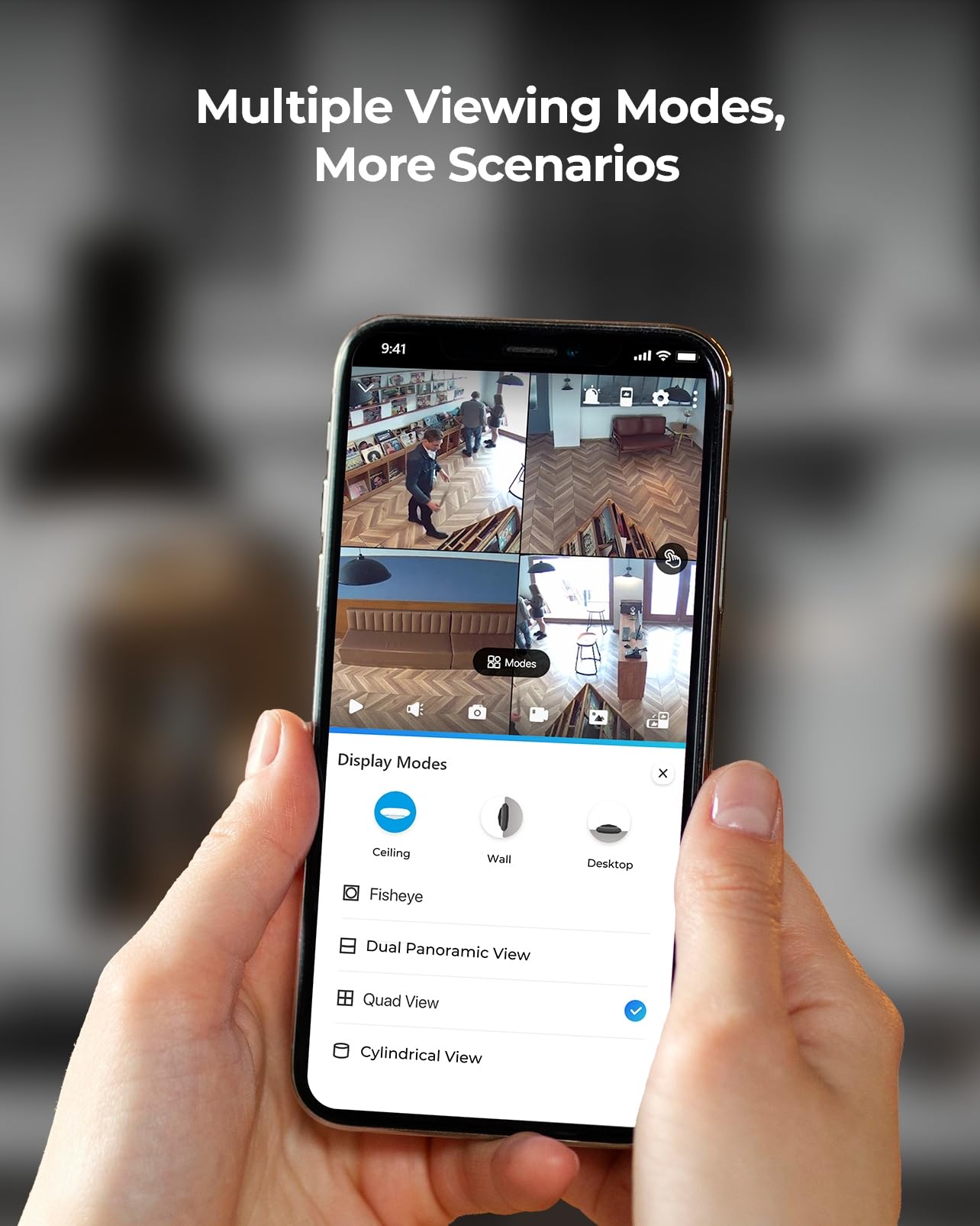 Reolink FE-W White 6MP Fisheye Security Camera - 2K+ Wi-Fi Indoor 360° Panoramic View, 2.4/5GHz Dual-Band, Smart Human Detection, 2-Way Audio, Multiple Display Modes, Local Storage & IR Night Vision - Ideal for Home, Office, and Business Security Monitoring