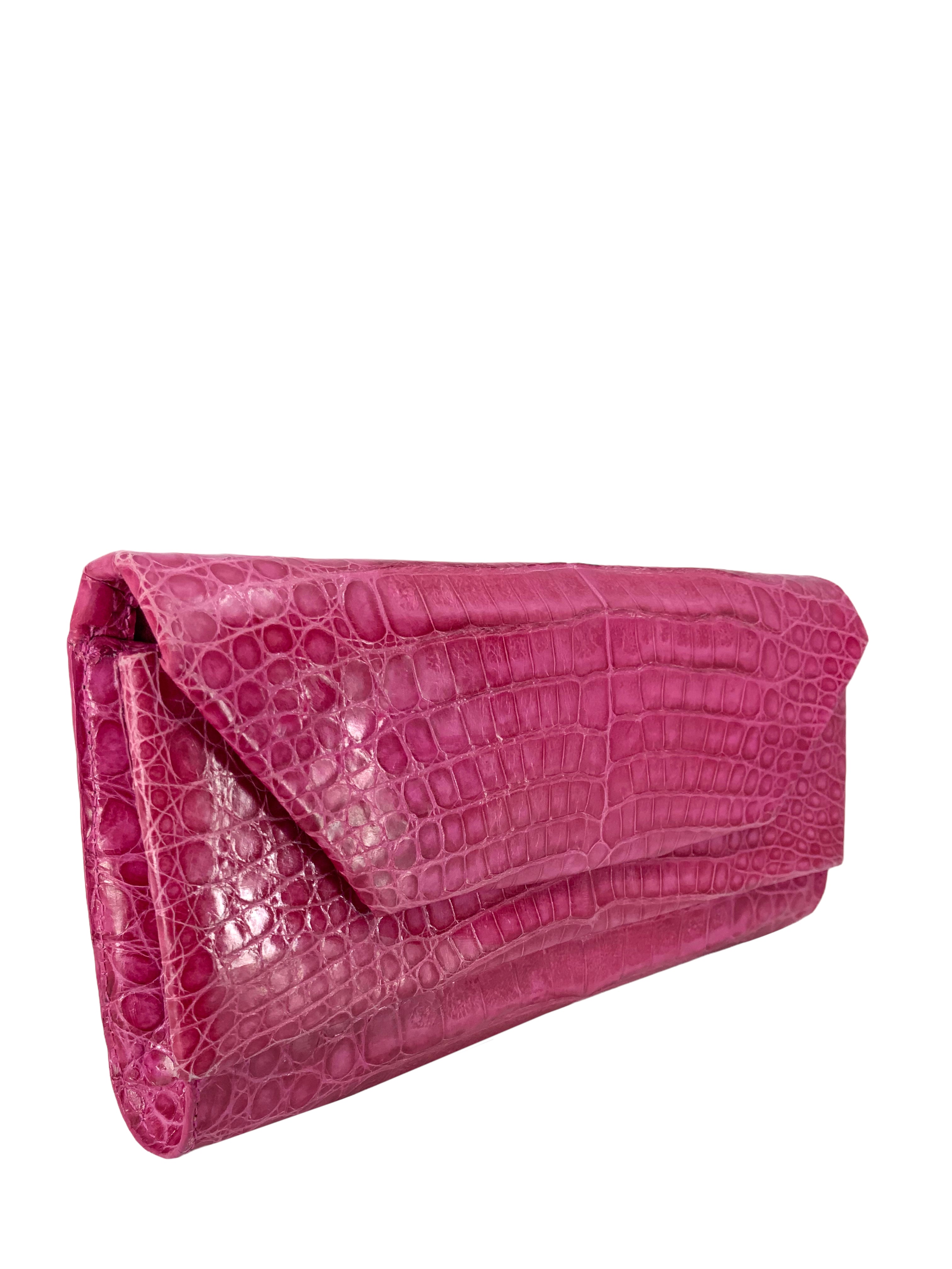Nancy Gonzalez Genuine Crocodile Small Flap Clutch Bag - Luxury Women's Handbag for Evening Parties, Weddings & Special Occasions
