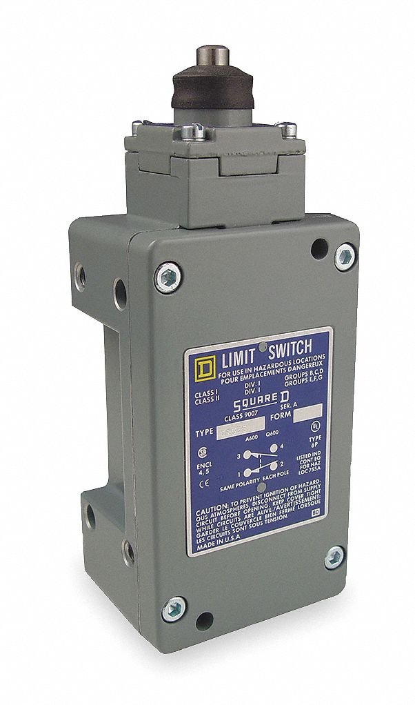 Hazardous Location Plunger Limit Switch - 1NC/1NO Contact, Top Mount, Vertical Movement - Ideal for Industrial Safety Systems & Hazardous Environments