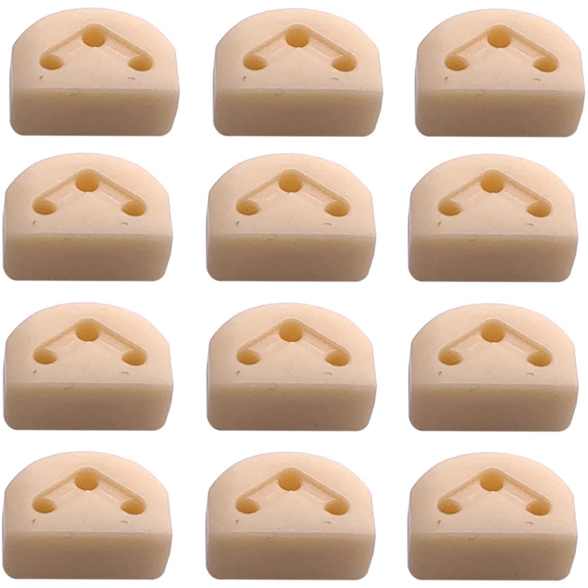12pcs Beige Guitar String Ties Bridge Beads for Acoustic & Classical Nylon String Guitars - Secure Strings, Reduce Slippage - Perfect for Guitar Maintenance, String Changing & Performance Stability