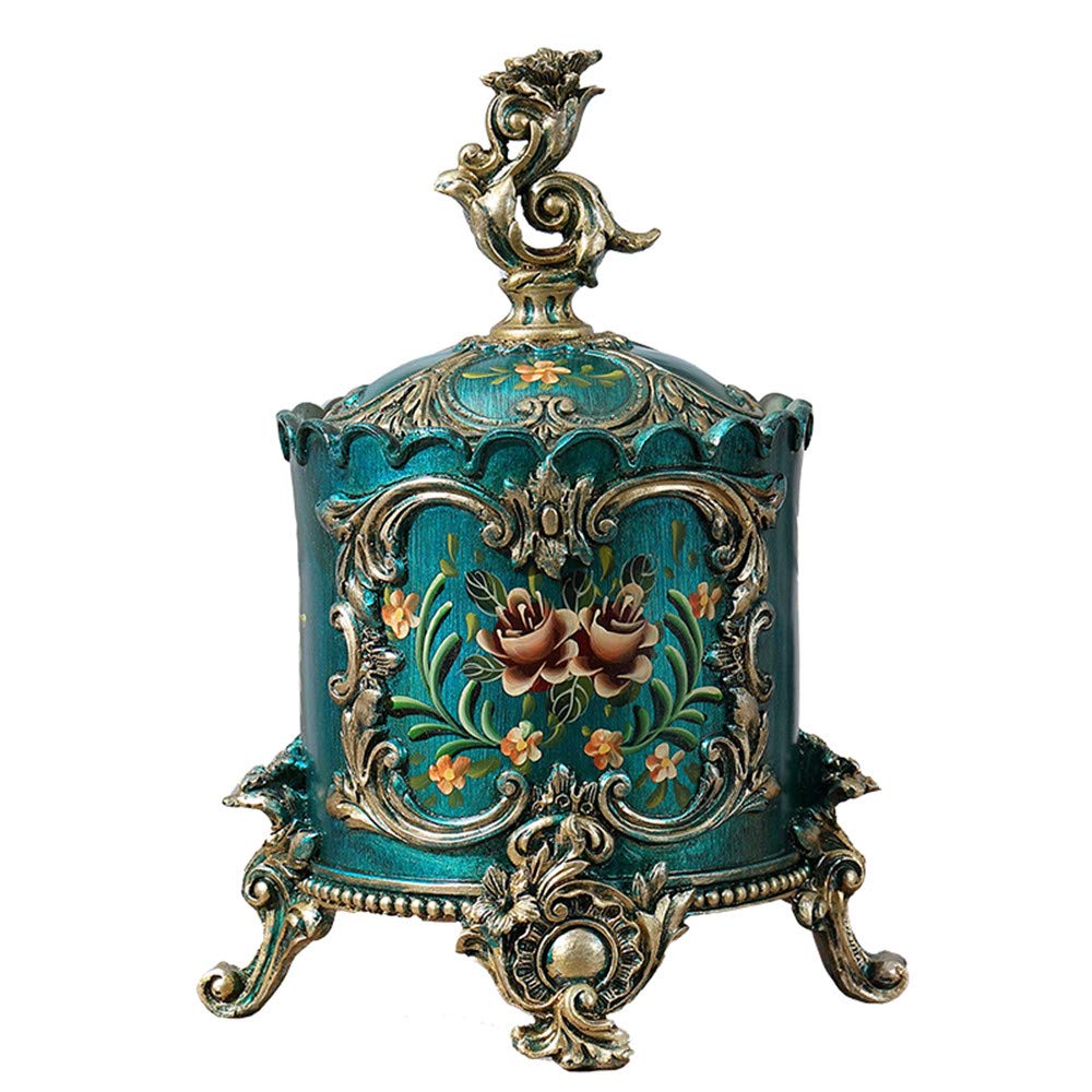 Elegant European Style Round Tube Jewelry Box - Vintage Dresser Organizer & Home Decor Storage for Necklaces, Rings & Accessories | Perfect for Bedroom Vanity, Wedding Gift & Travel Jewelry Case