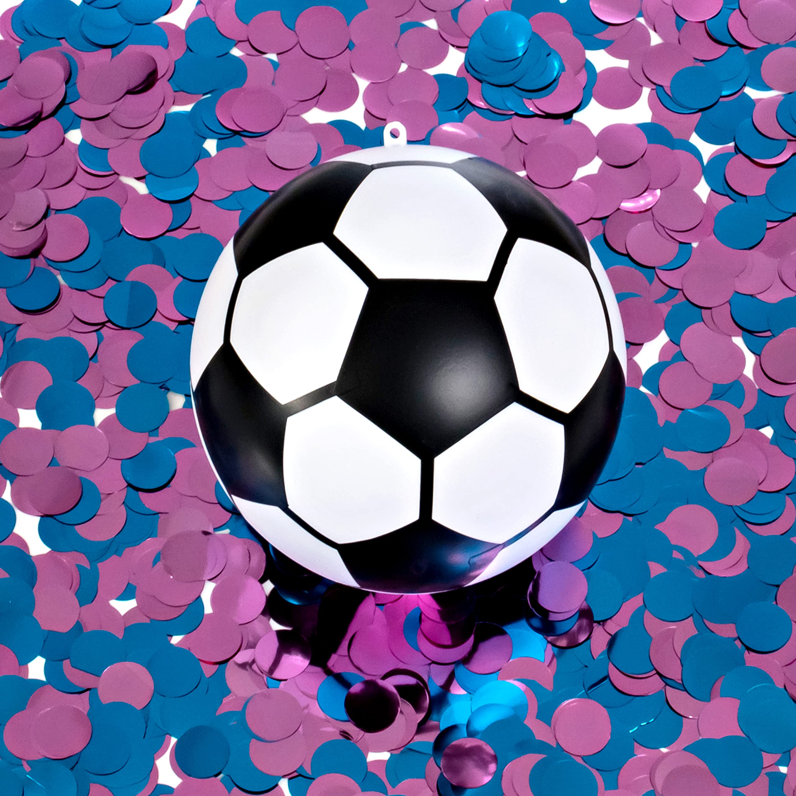Gender Reveal Soccer Ball with Blue & Pink Confetti - Ultimate Gender Reveal Party Supplies Kit for Baby Shower, Gender Announcement & Celebration Events